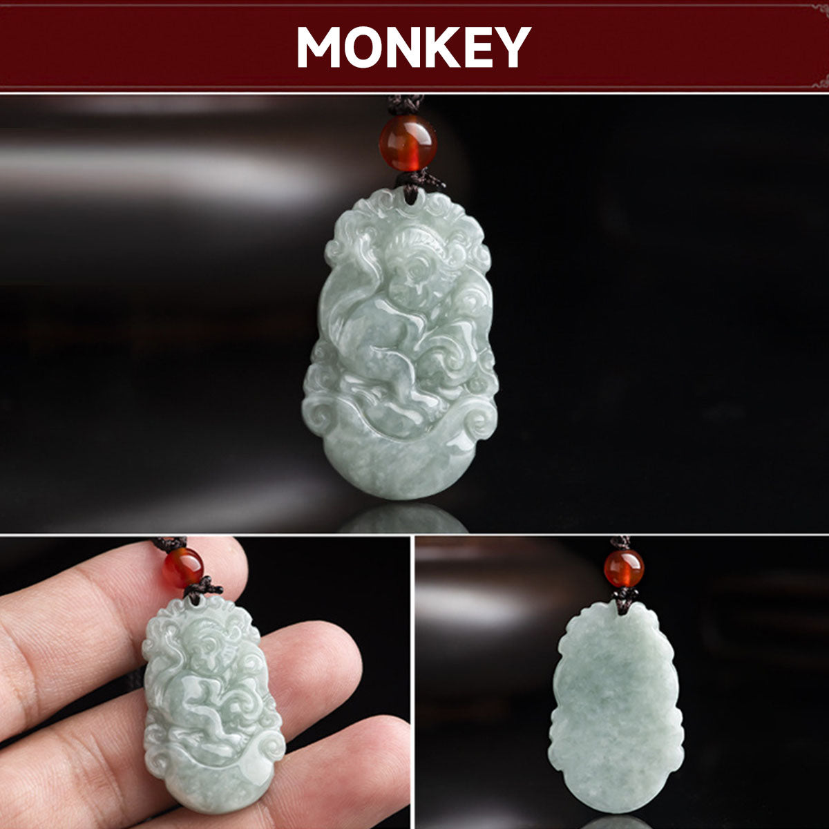 Chinese Zodiac Jade Pendant - 12 Animal Signs, Unisex Style, Natural Jade Jewelry for Daily Wear
