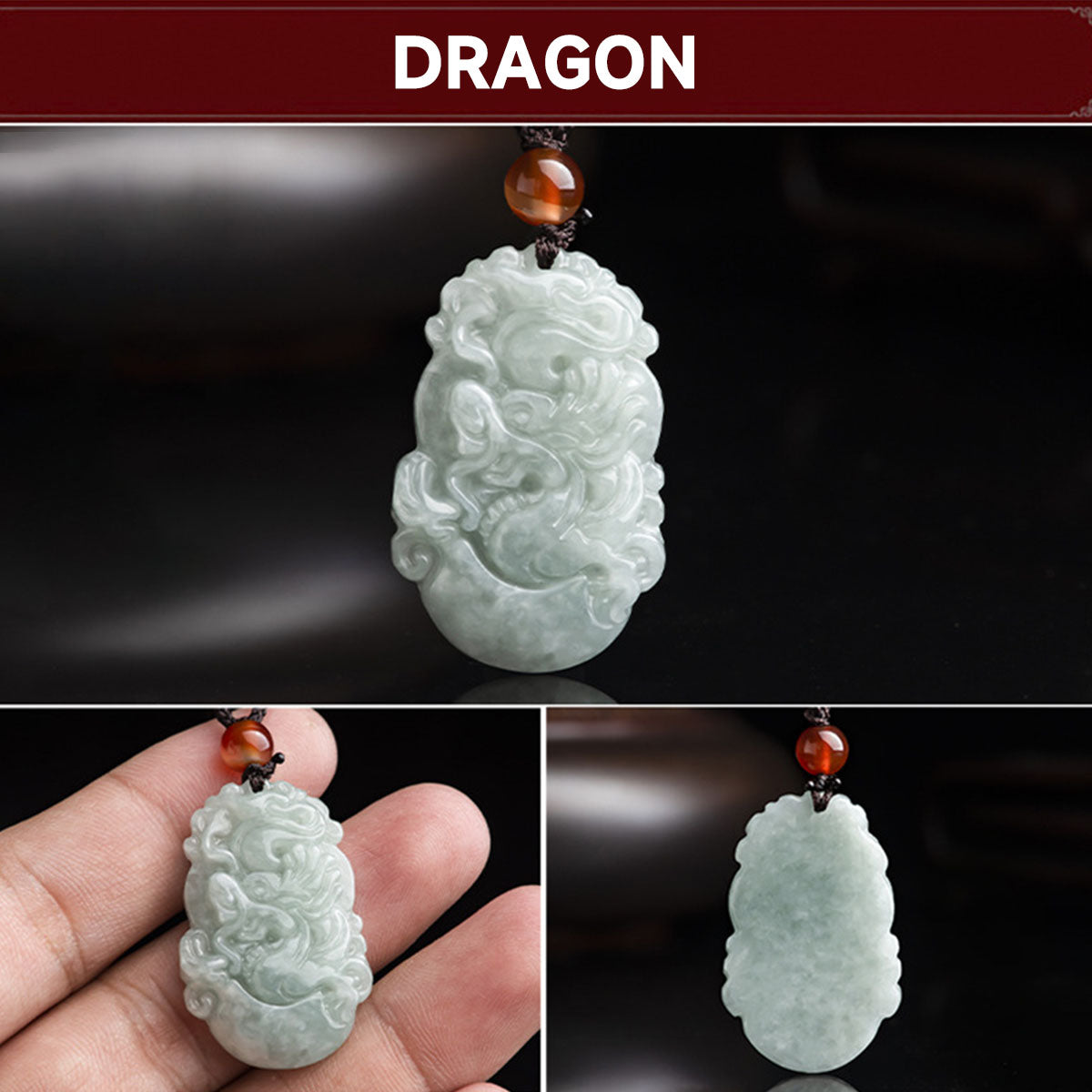 Chinese Zodiac Jade Pendant - 12 Animal Signs, Unisex Style, Natural Jade Jewelry for Daily Wear
