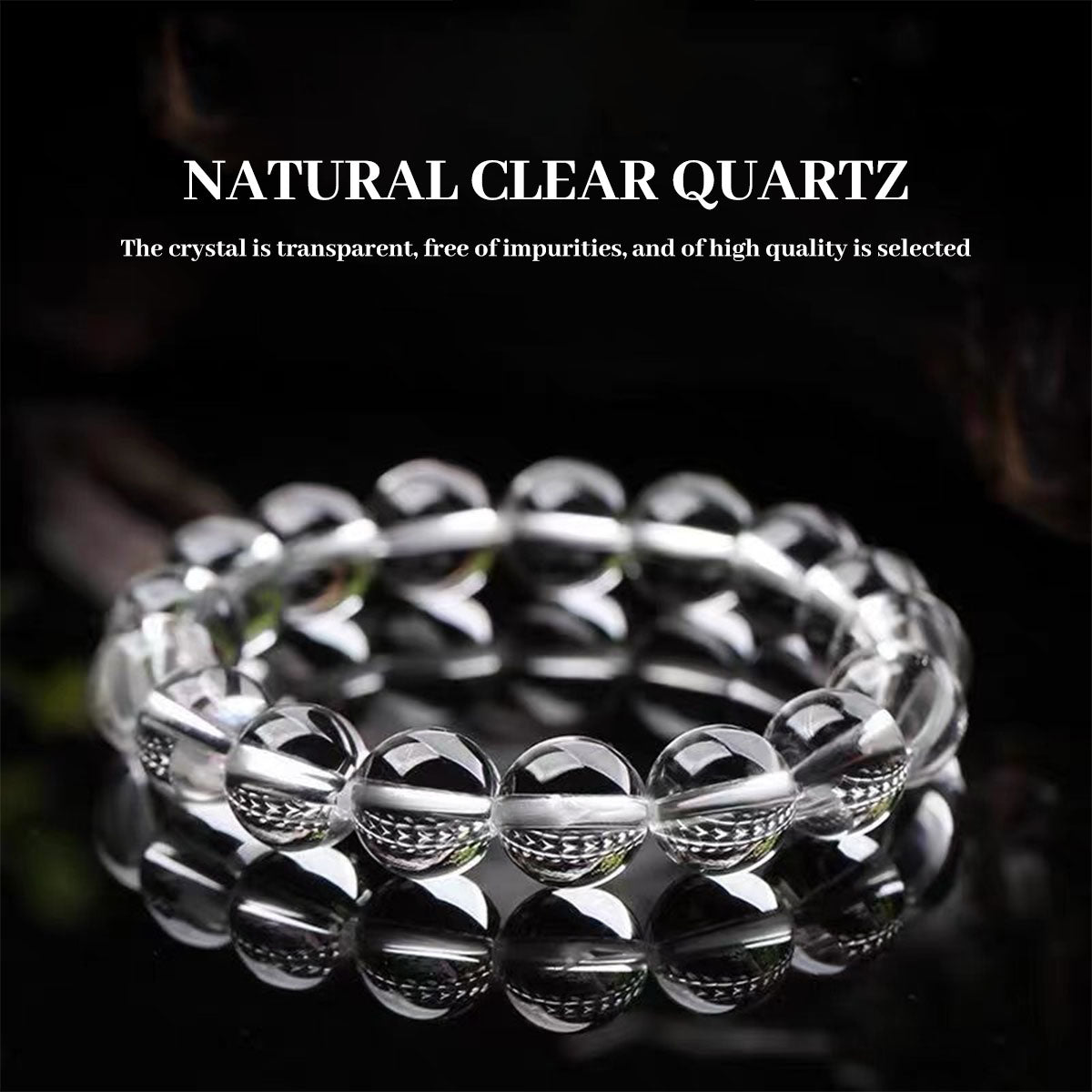 Natural Clear Quartz Bracelet - Genuine White Crystal Jewelry for Daily Wear, Promotes Clarity & Positive Energy