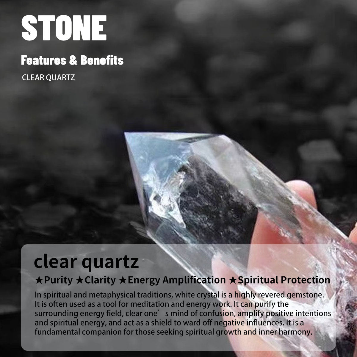Natural Clear Quartz Bracelet - Genuine White Crystal Jewelry for Daily Wear, Promotes Clarity & Positive Energy