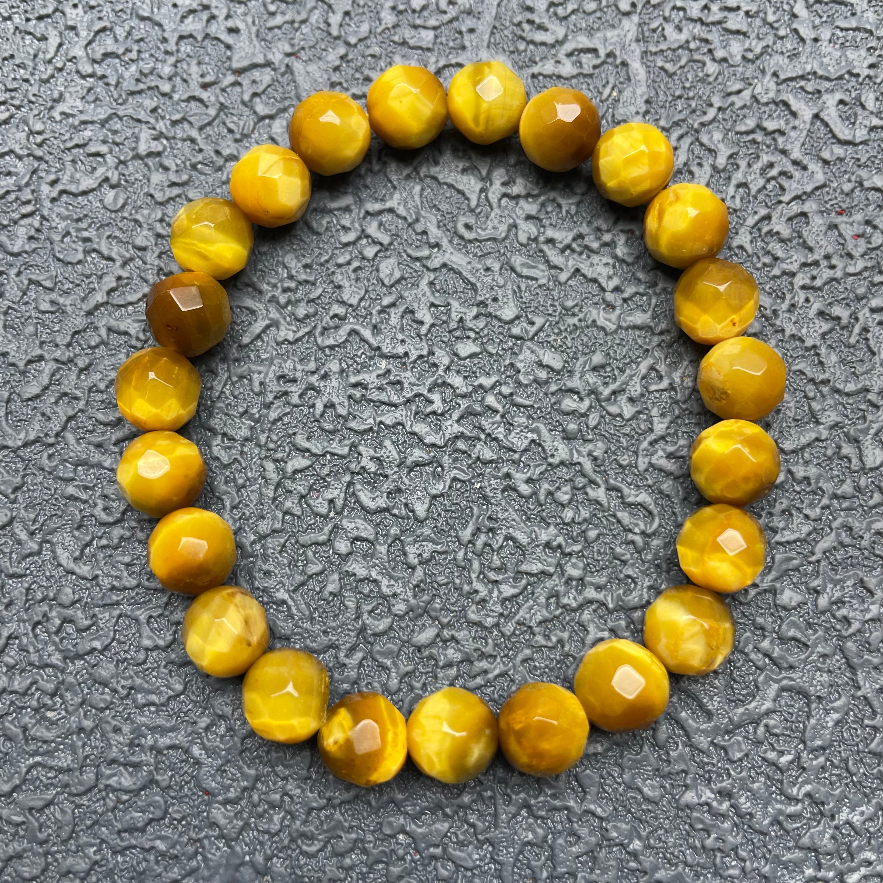 Faceted gold tiger eye bracelet
