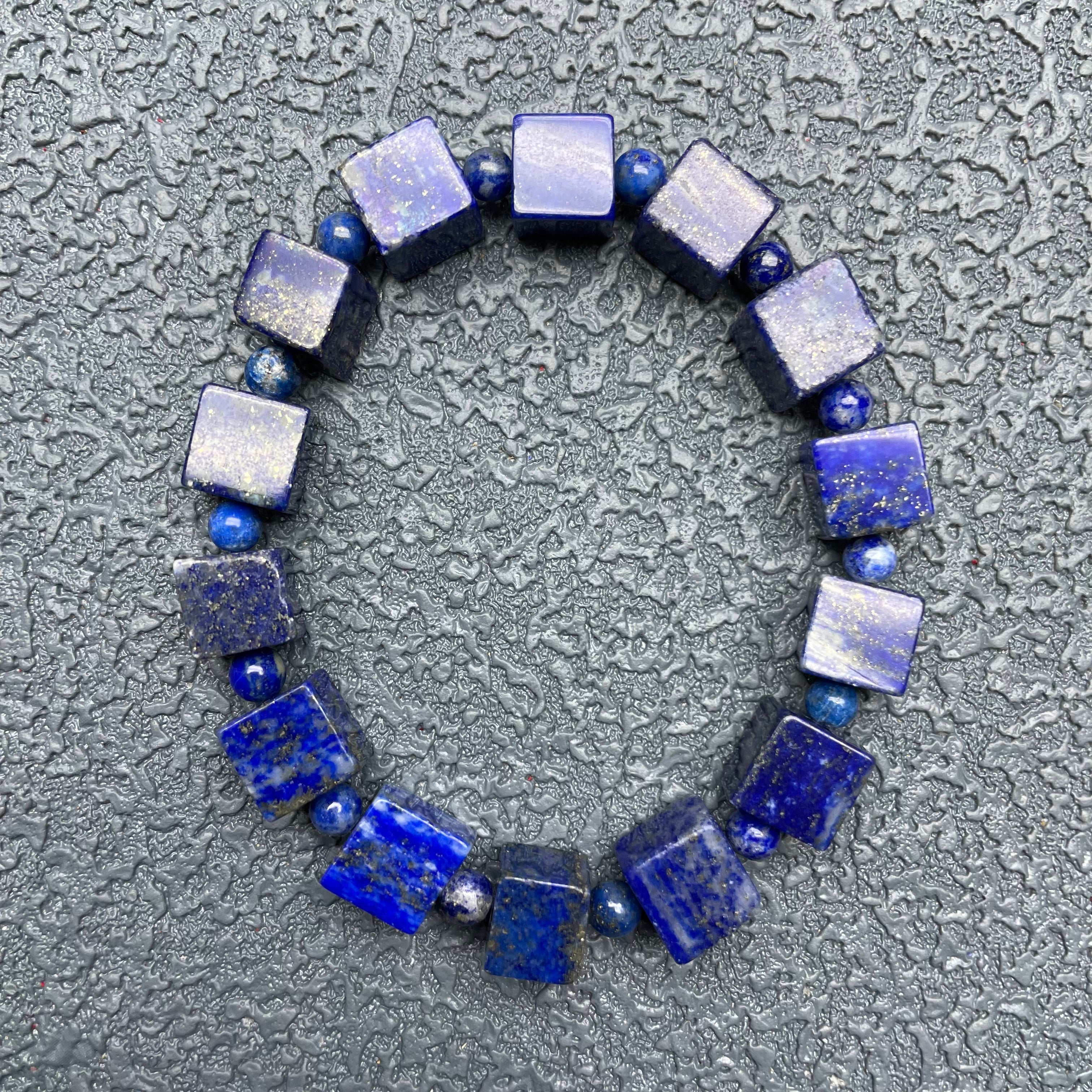 Lapis Lazuli Cube Bracelet