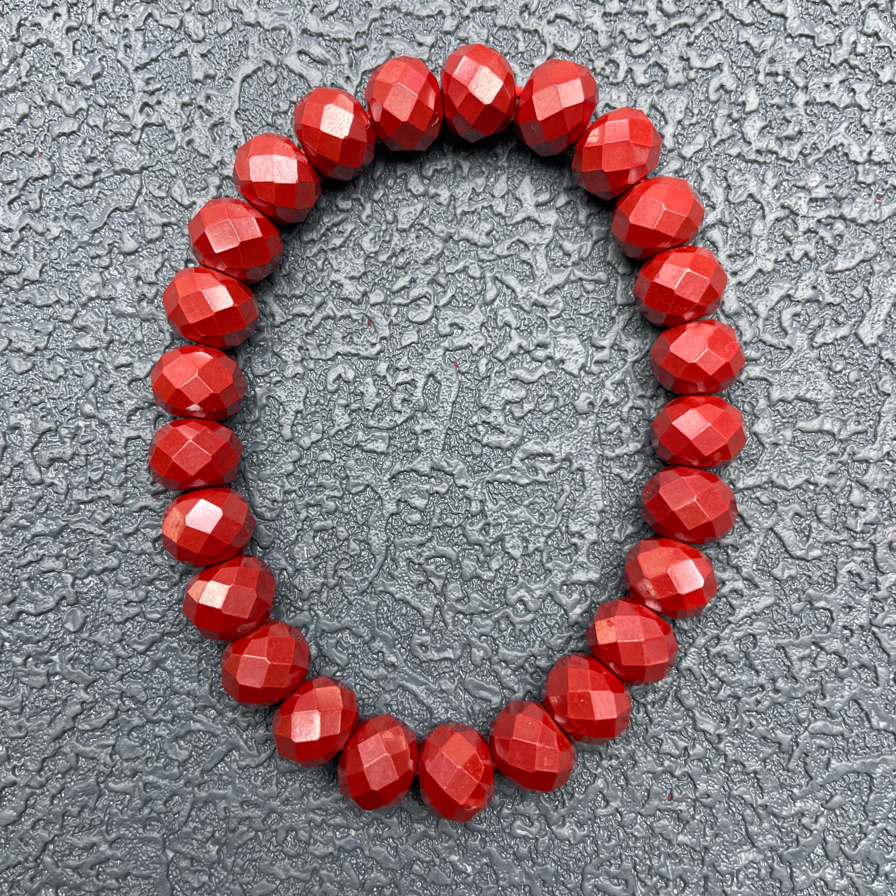 Cinabar faceted bracelet