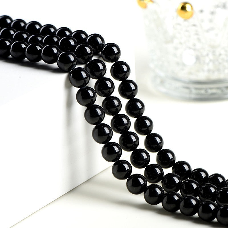 Black tourmaline long strand