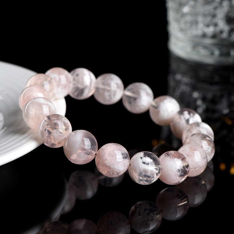 Pink Snowflake Garden Quartz Bracelet