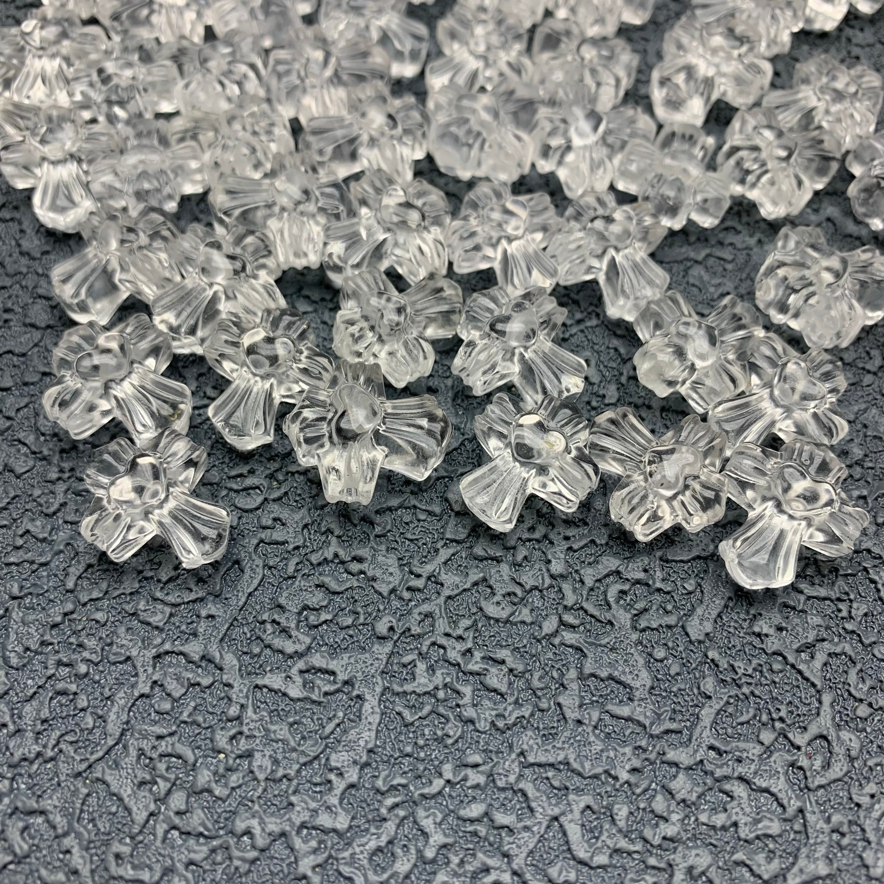 Clear quartz cross charm