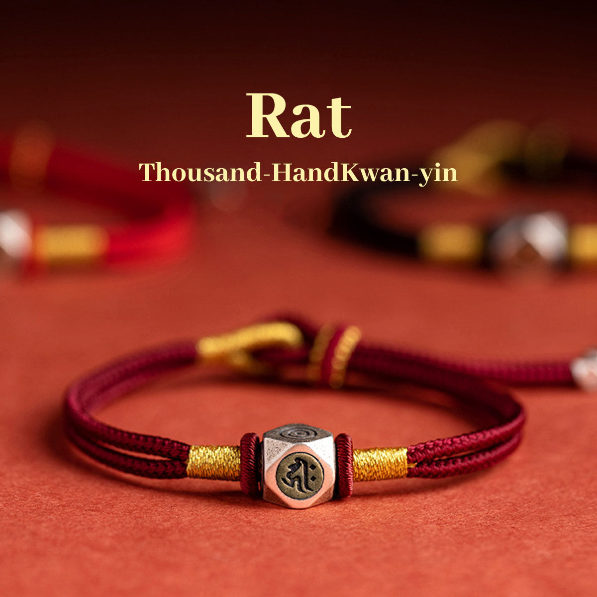 2 Chinese Zodiac Red String Bracelet - Adjustable Charm Bracelet for Daily Wear
