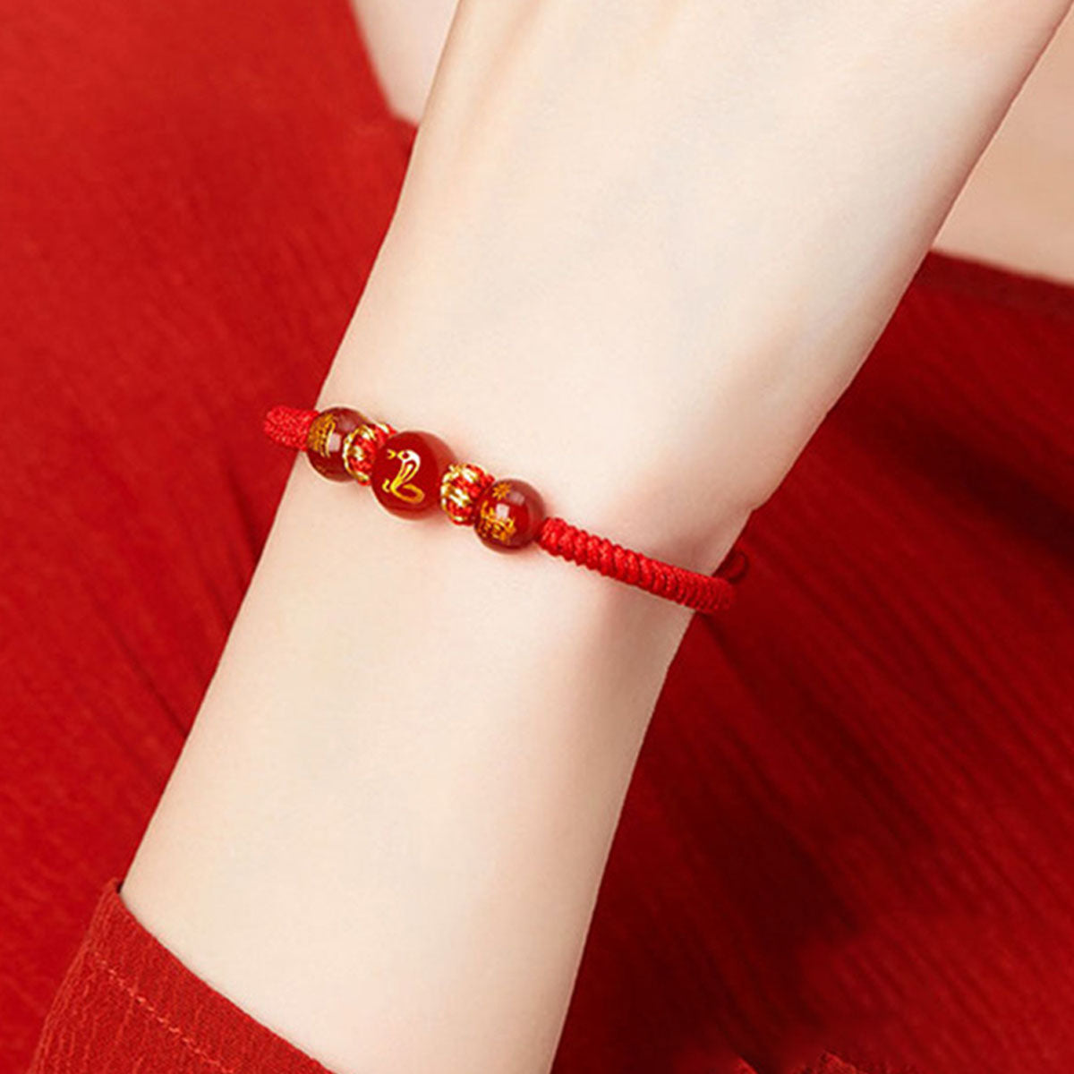 Chinese Zodiac Red Agate & Red String Bracelet - Lucky Amulet for Protection & Personal Blessing