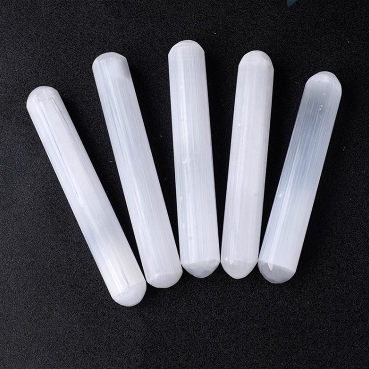 Selenite Rods Set - Cylinder, Double-Pointed & Threaded | Bracelet Stand & Home Decor