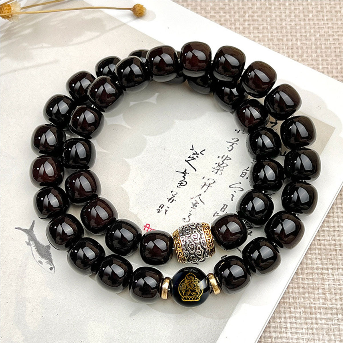 Bodhi Seed Double-Layer Bracelet - Handmade Spiritual Jewelry for Calm & Mindfulness