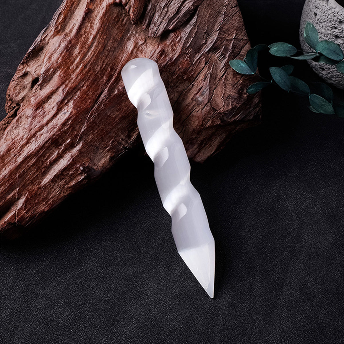 Selenite Rods Set - Cylinder, Double-Pointed & Threaded | Bracelet Stand & Home Decor