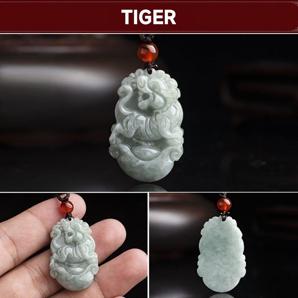 Chinese Zodiac Jade Pendant - 12 Animal Signs, Unisex Style, Natural Jade Jewelry for Daily Wear
