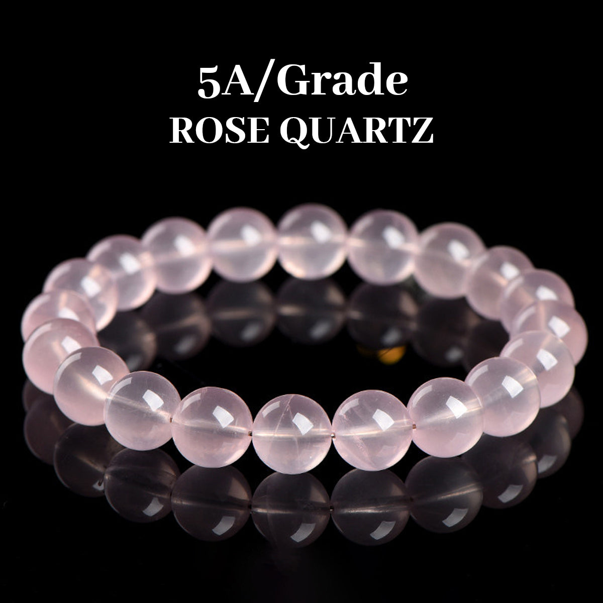 Natural Rose Quartz Bracelet - Handmade Beaded Rose Quartz Gemstone Bracelet for Women