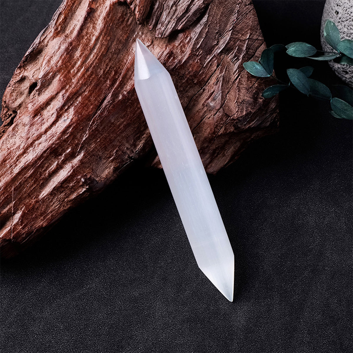 Selenite Rods Set - Cylinder, Double-Pointed & Threaded | Bracelet Stand & Home Decor