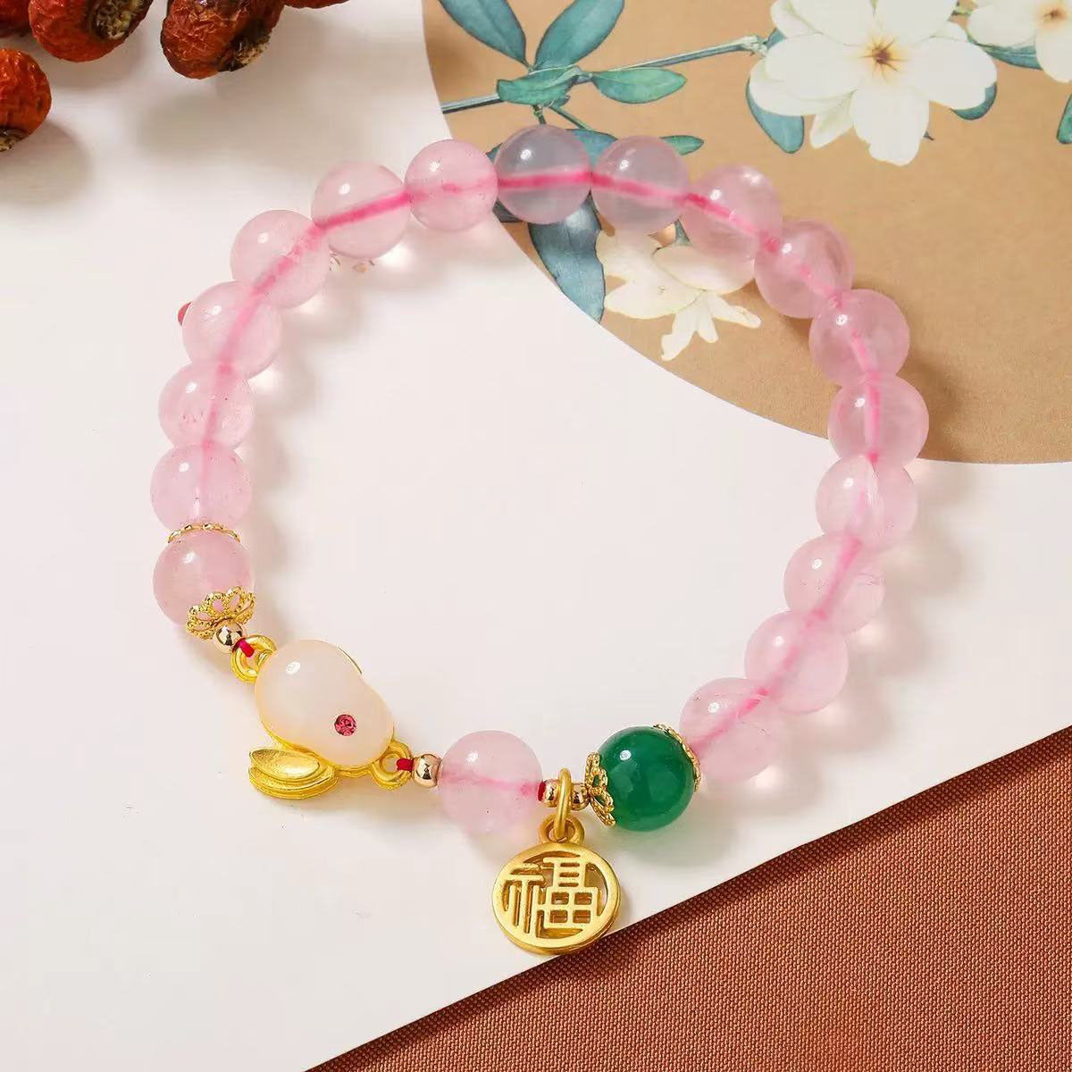 Little Rabbit Crystal Bracelet - Dainty Handmade Design, Cute Animal-Themed Jewelry for Women