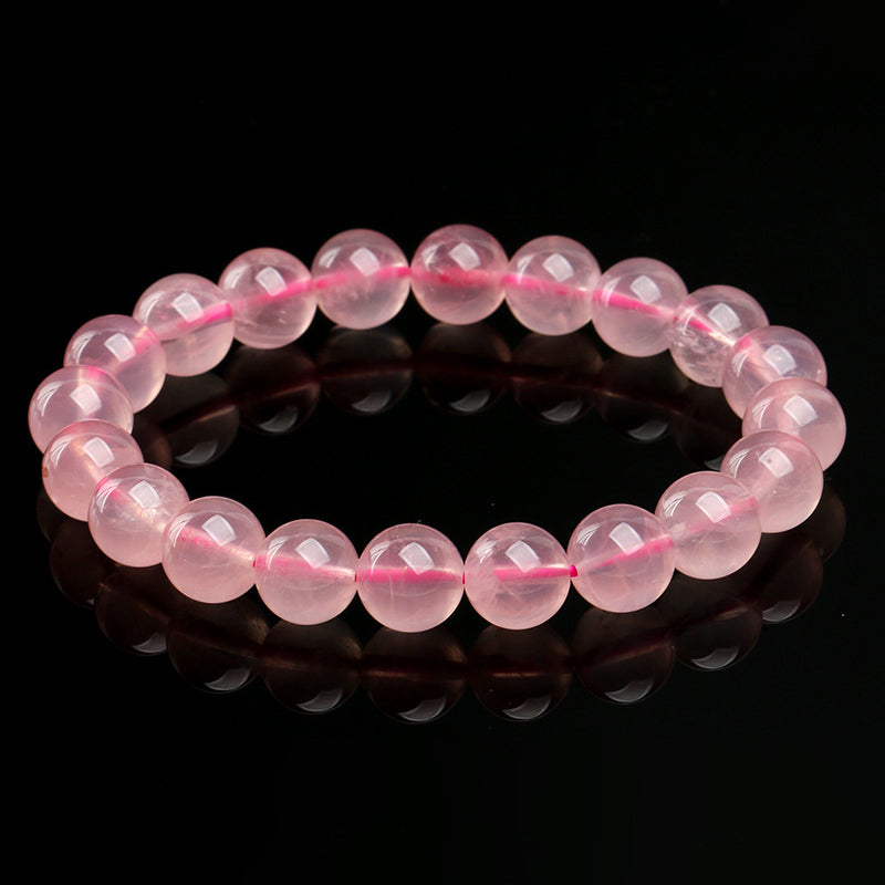 Natural Rose Quartz Bracelet - Handmade Beaded Rose Quartz Gemstone Bracelet for Women