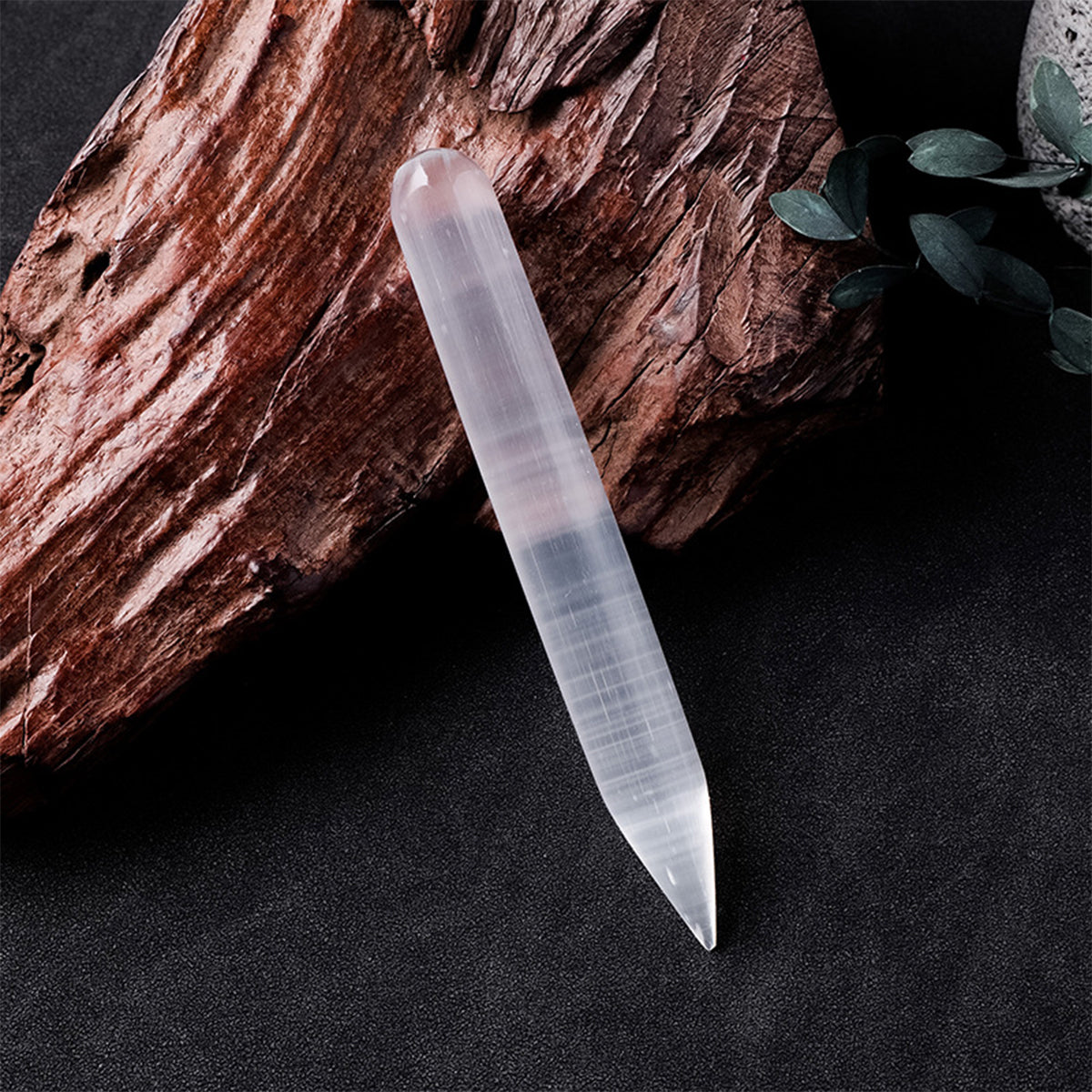 Selenite Rods Set - Cylinder, Double-Pointed & Threaded | Bracelet Stand & Home Decor