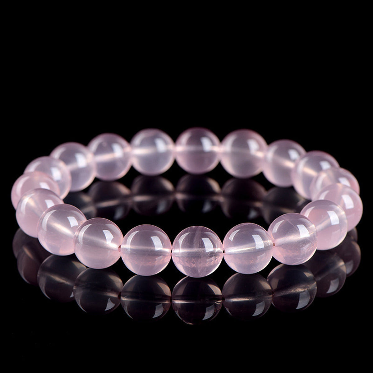 Natural Rose Quartz Bracelet - Handmade Beaded Rose Quartz Gemstone Bracelet for Women