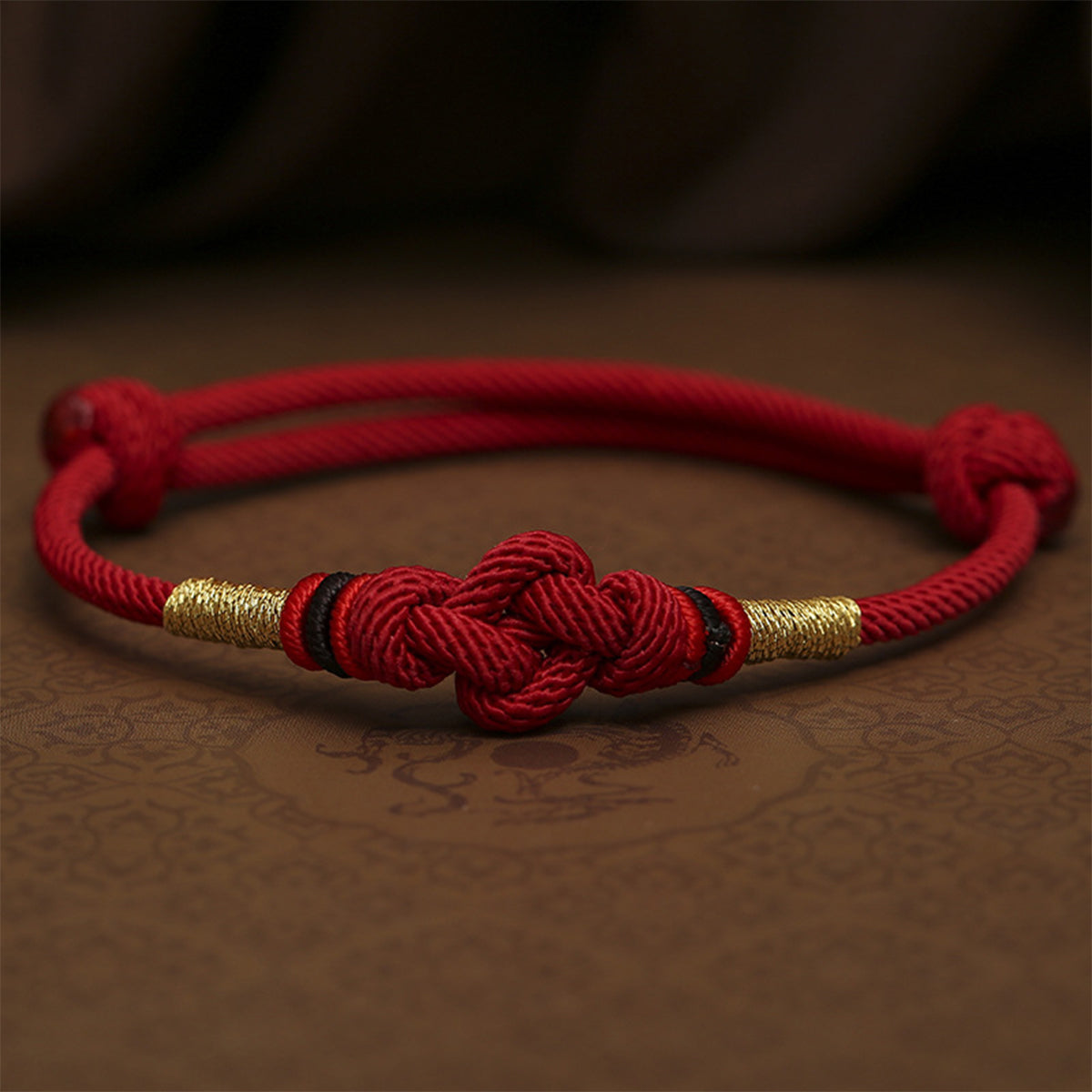 Buddha Stones Red String Jade Luck Fortune Knot Braided Couple Bracelet
