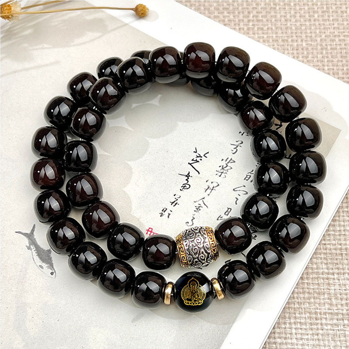 Bodhi Seed Double-Layer Bracelet - Handmade Spiritual Jewelry for Calm & Mindfulness