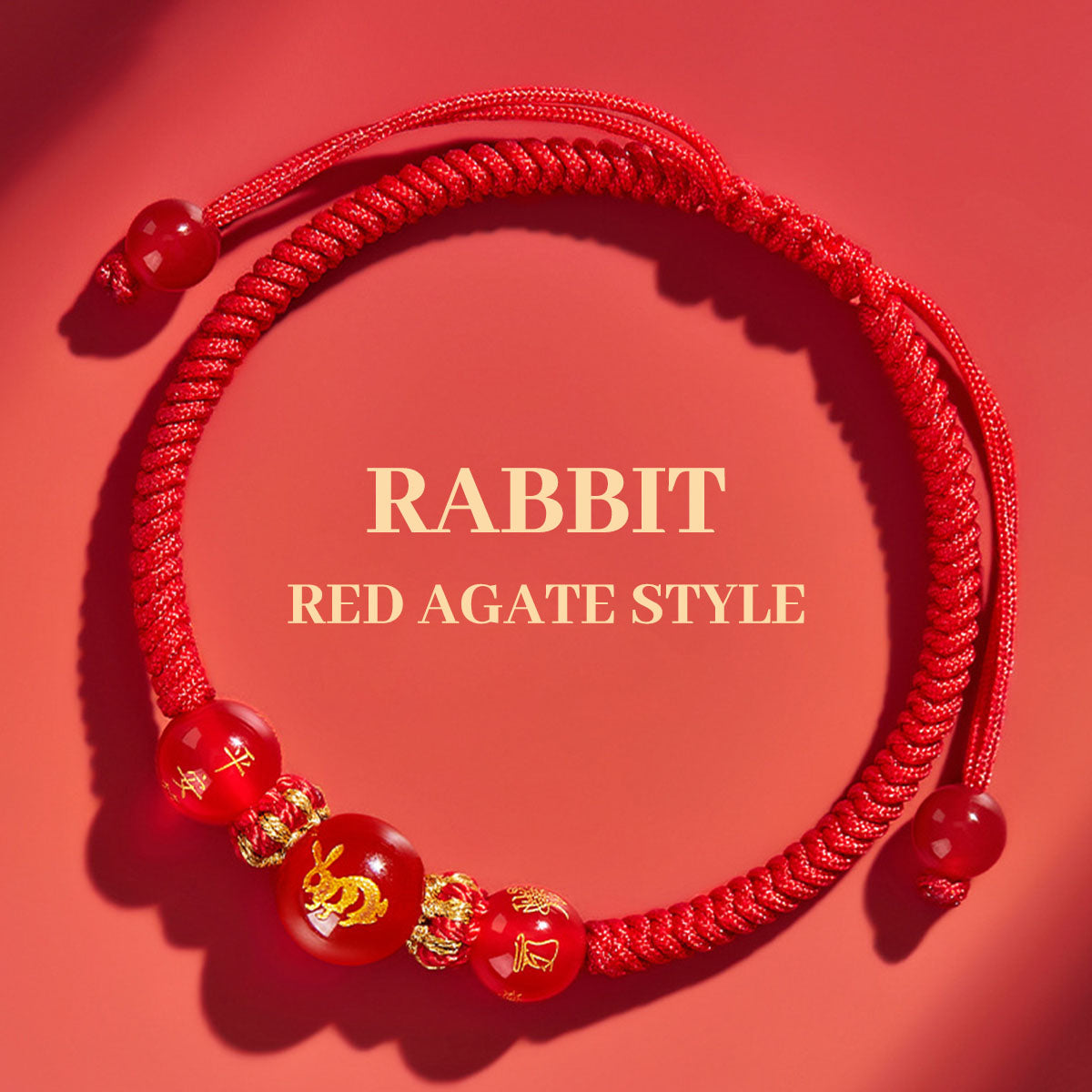 Chinese Zodiac Red Agate & Red String Bracelet - Lucky Amulet for Protection & Personal Blessing