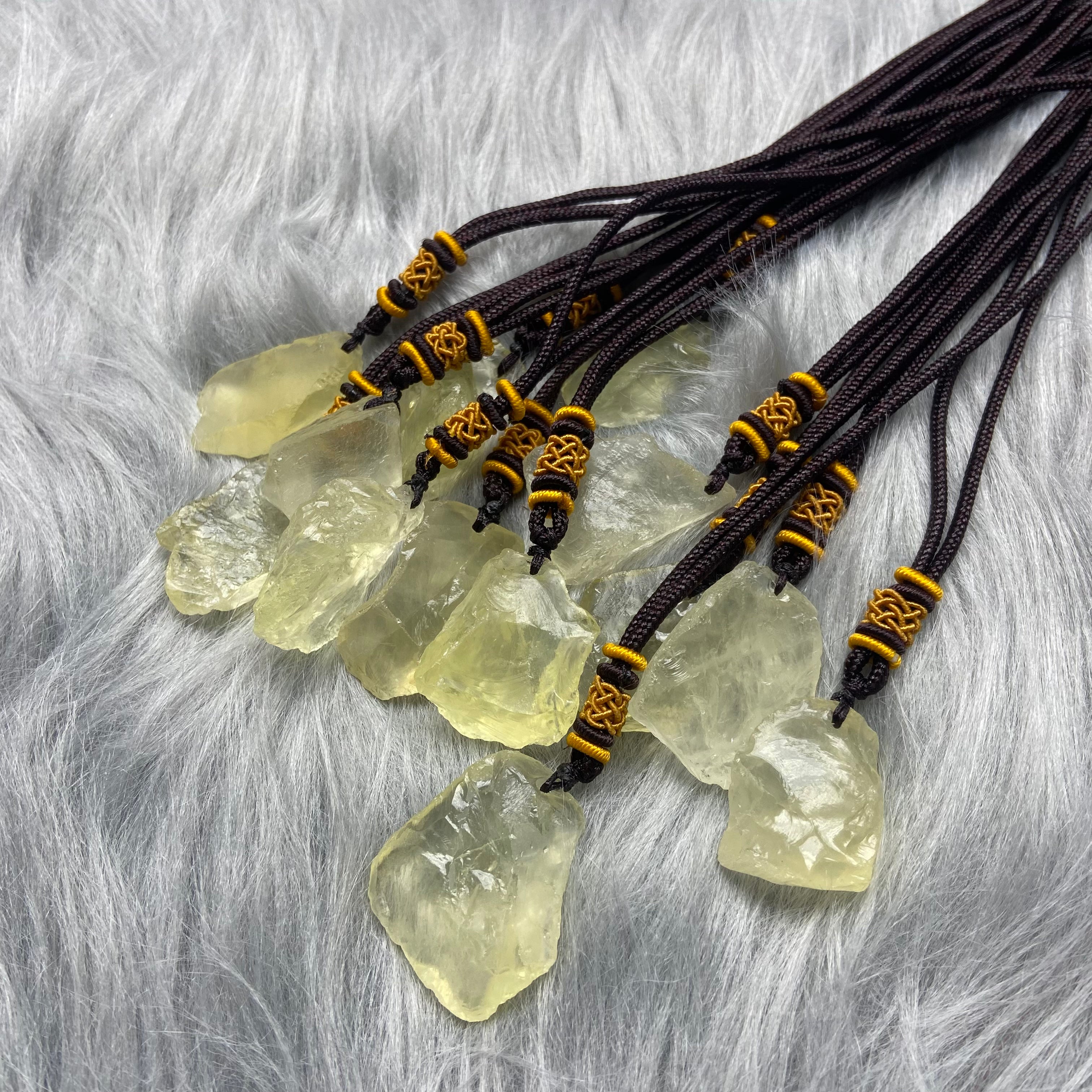 Natural Raw Rose Quartz & Citrine Pendant
