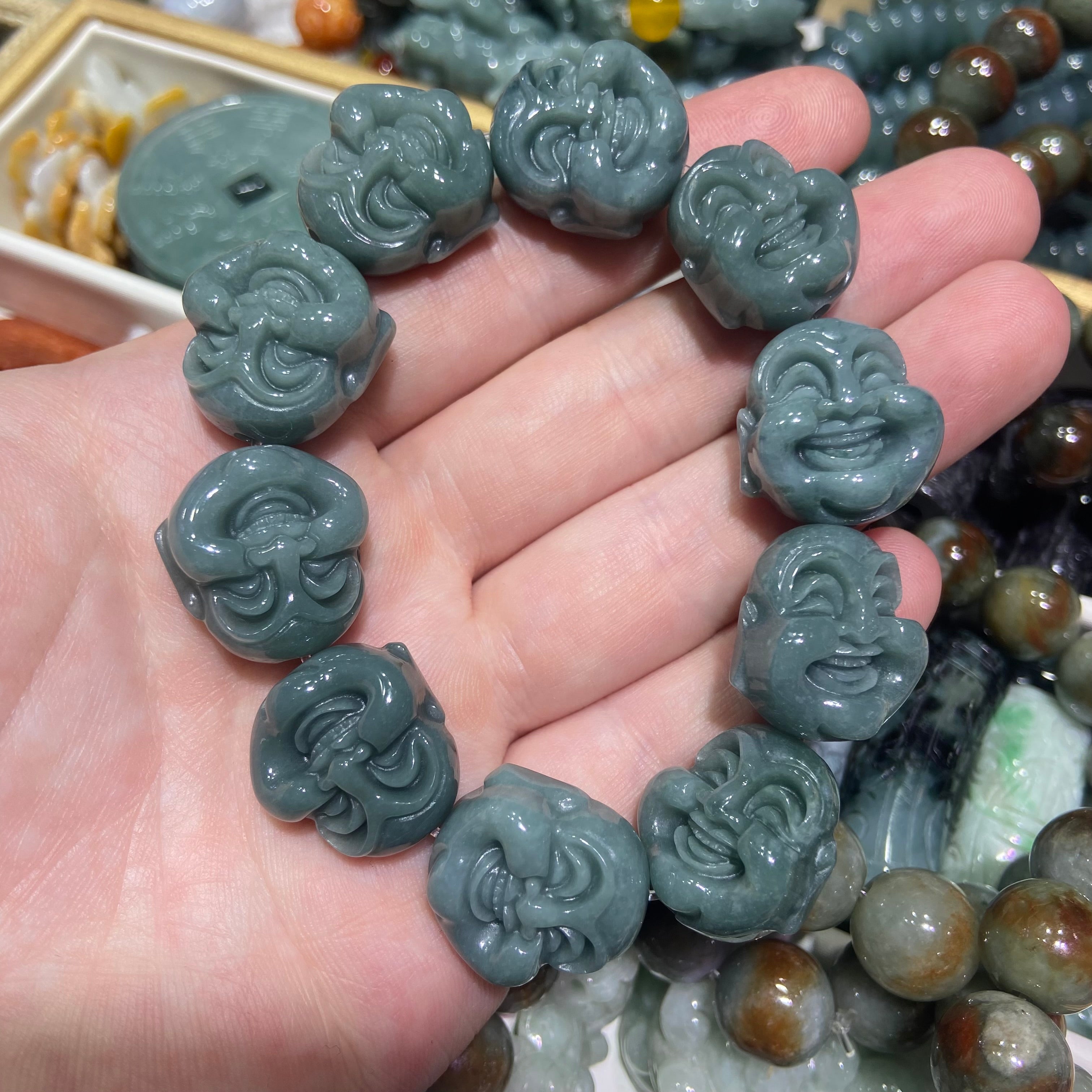 Jade Buddha Head Bracelet