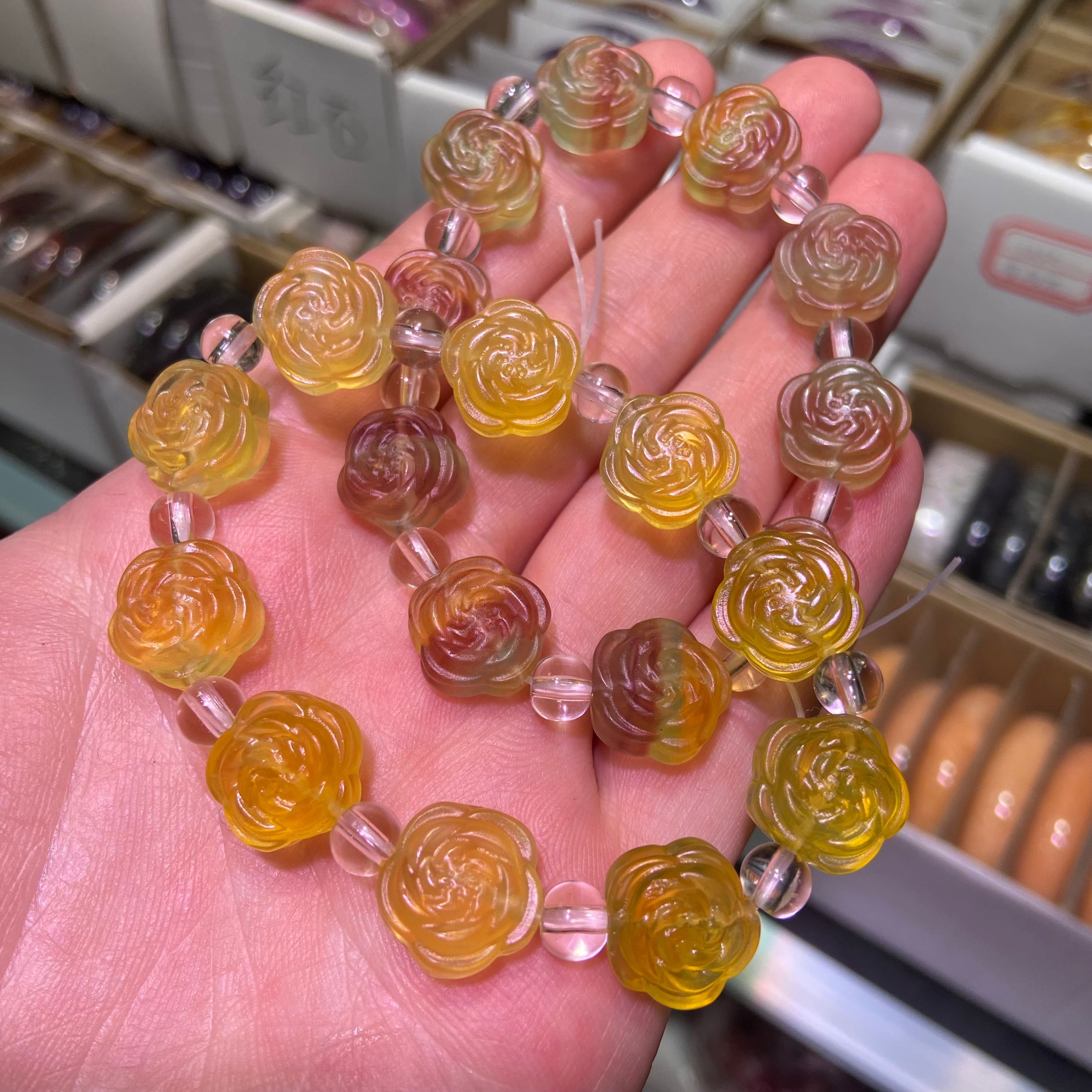 Fluorite Flower Bracelet