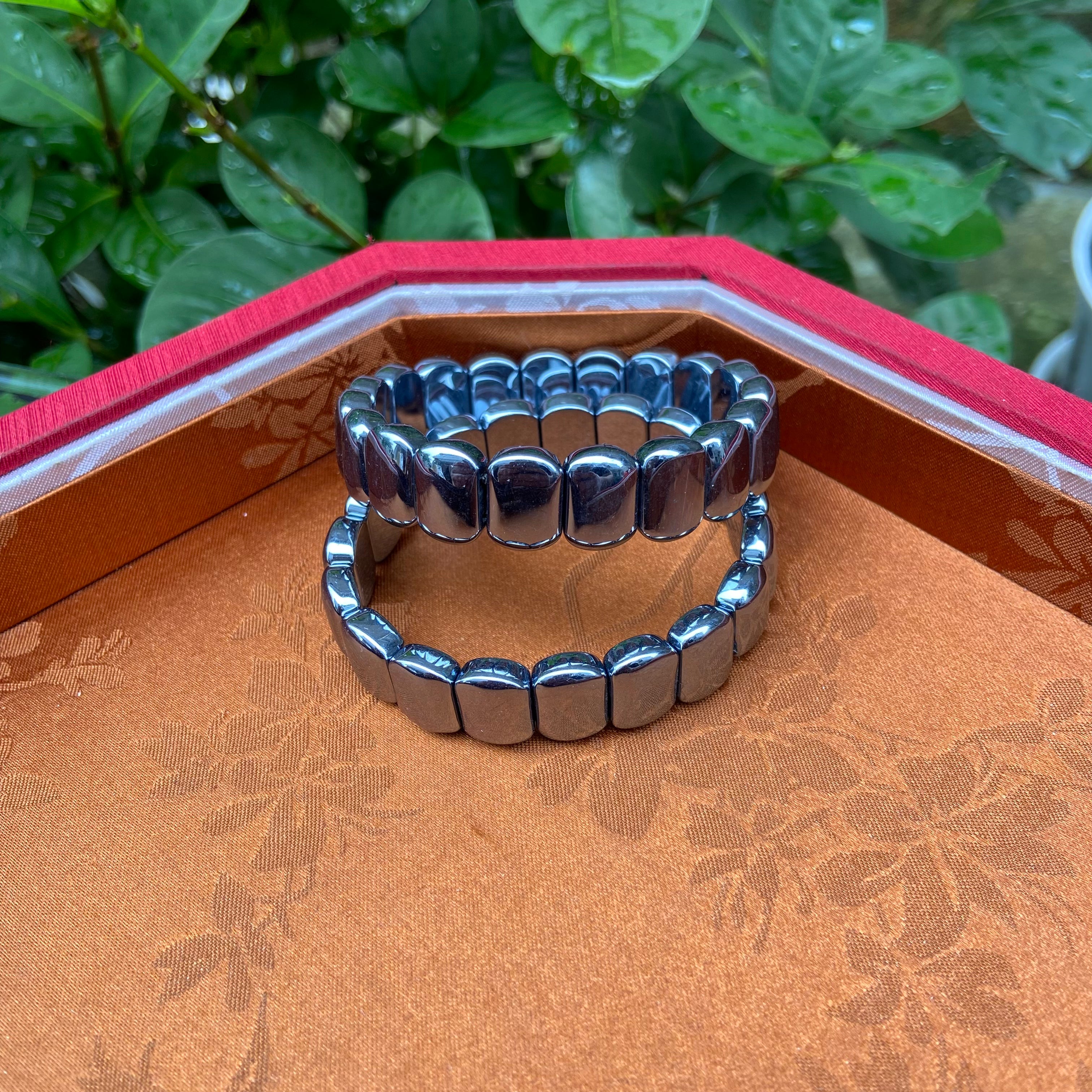 Terahertz Stone Bangle Bracelet - Handcrafted Crystal Jewelry with Natural Energy Conductivity