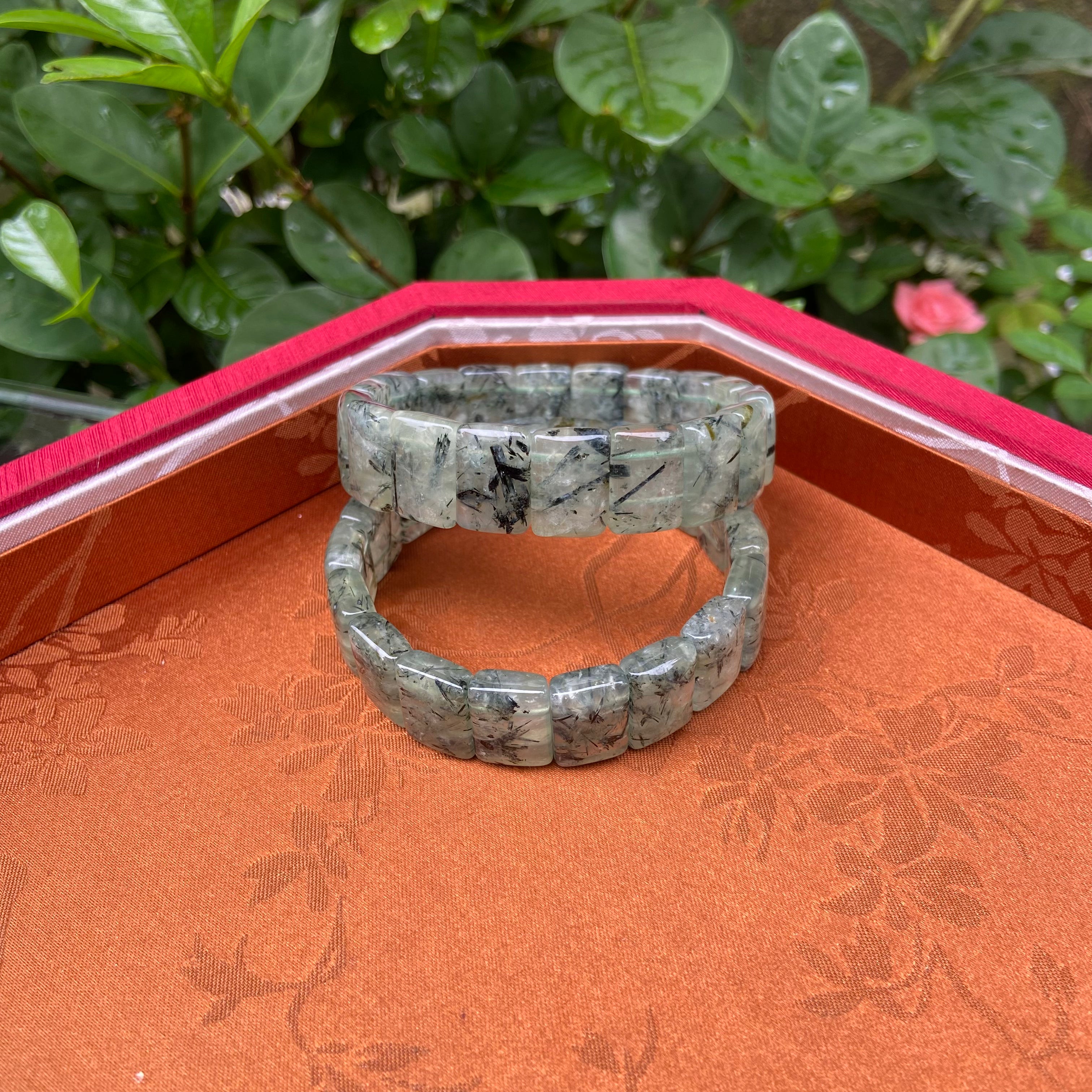 Natural Prehnite Bangle Bracelet - Handcrafted Gemstone Jewelry with Soft Green Translucent Glow