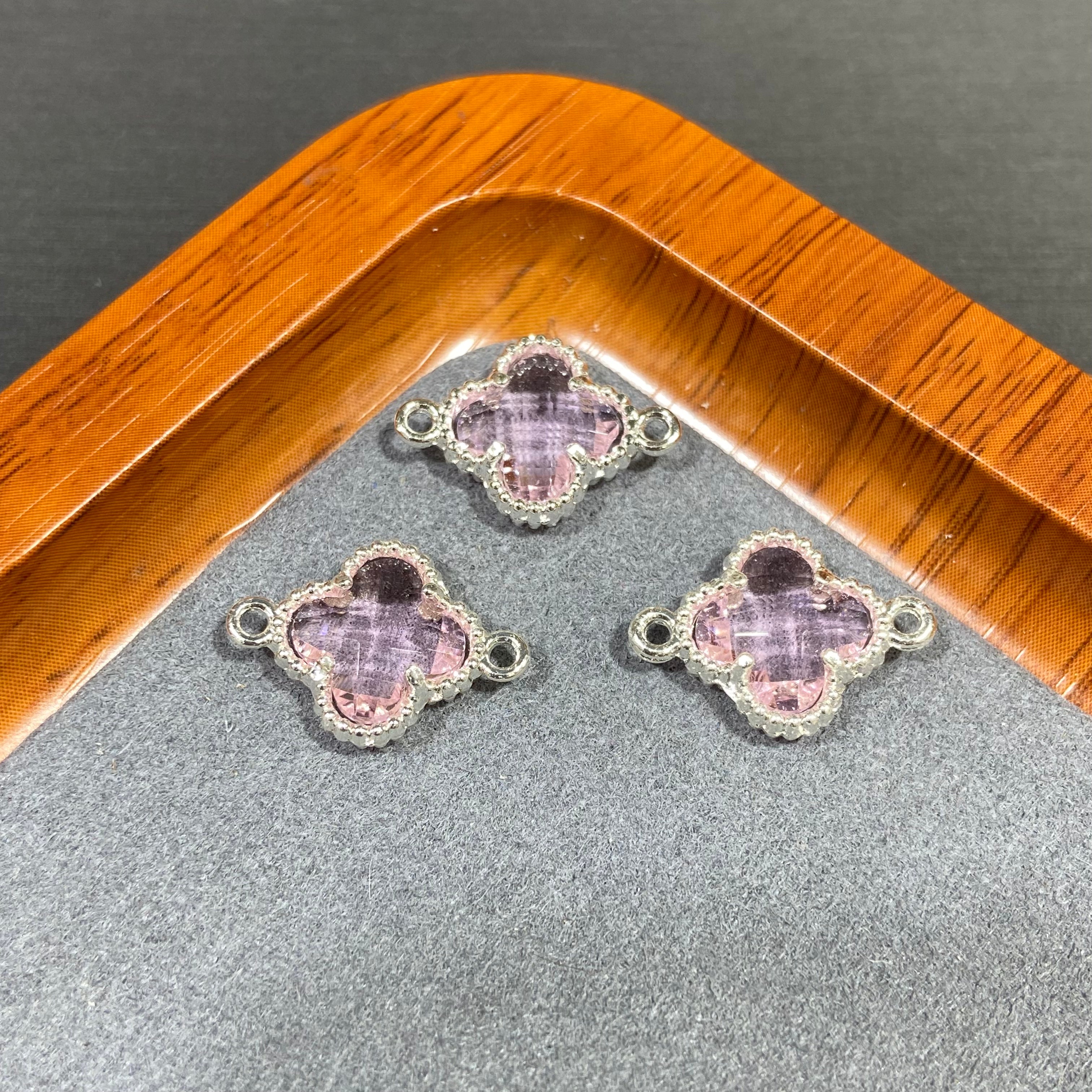 Cute Clover Accessories Set - 10 Pieces for DIY Jewelry & Bag Decoration