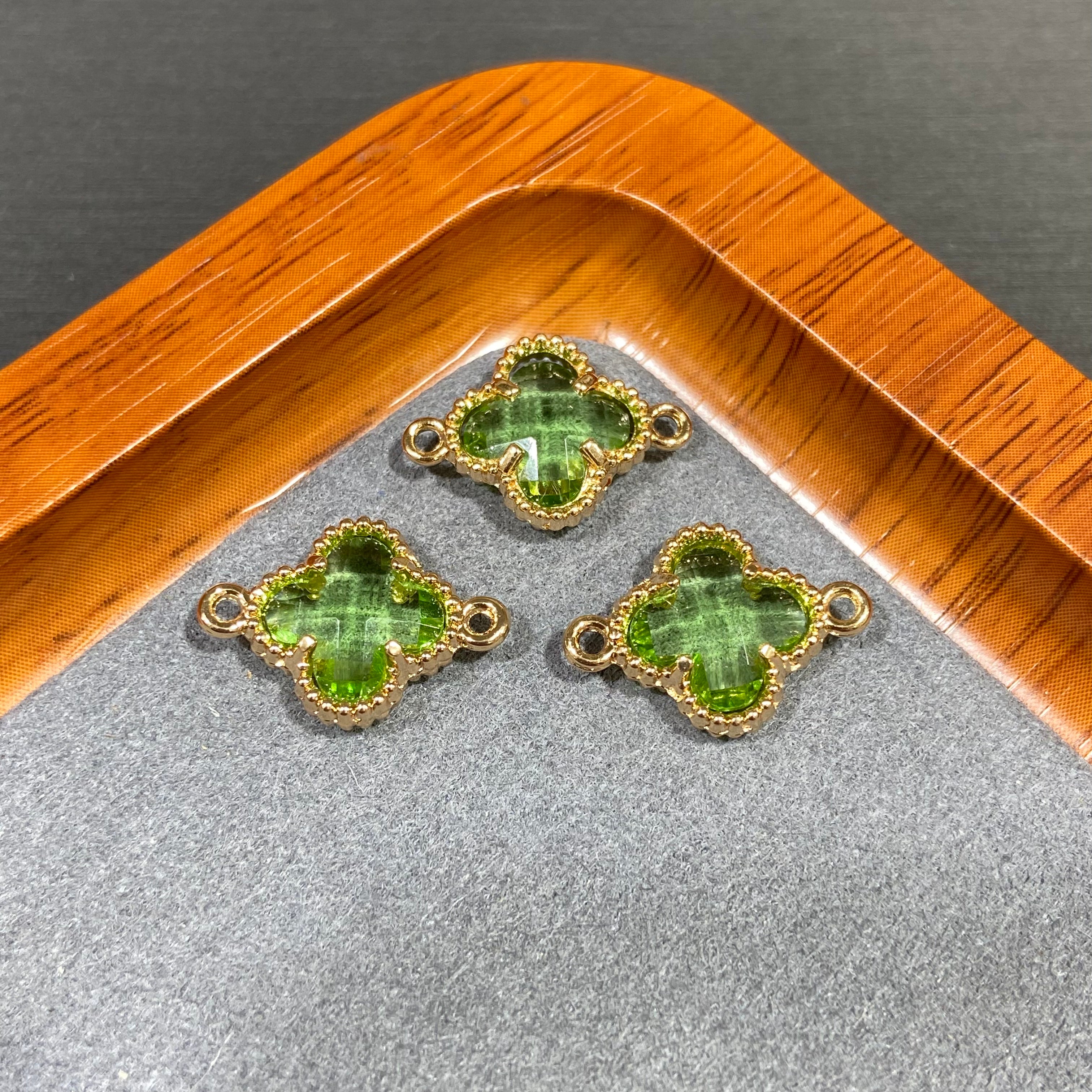 Cute Clover Accessories Set - 10 Pieces for DIY Jewelry & Bag Decoration