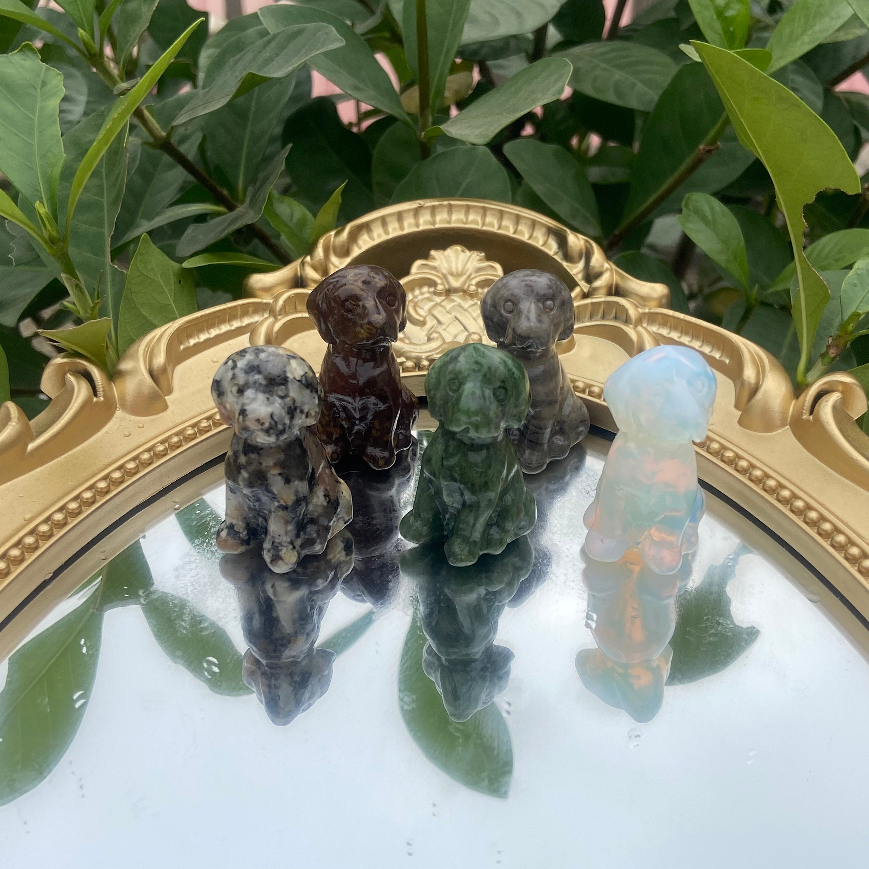 Petite 3cm Dog Sculptures - Various Materials, Adorable Desk Decor