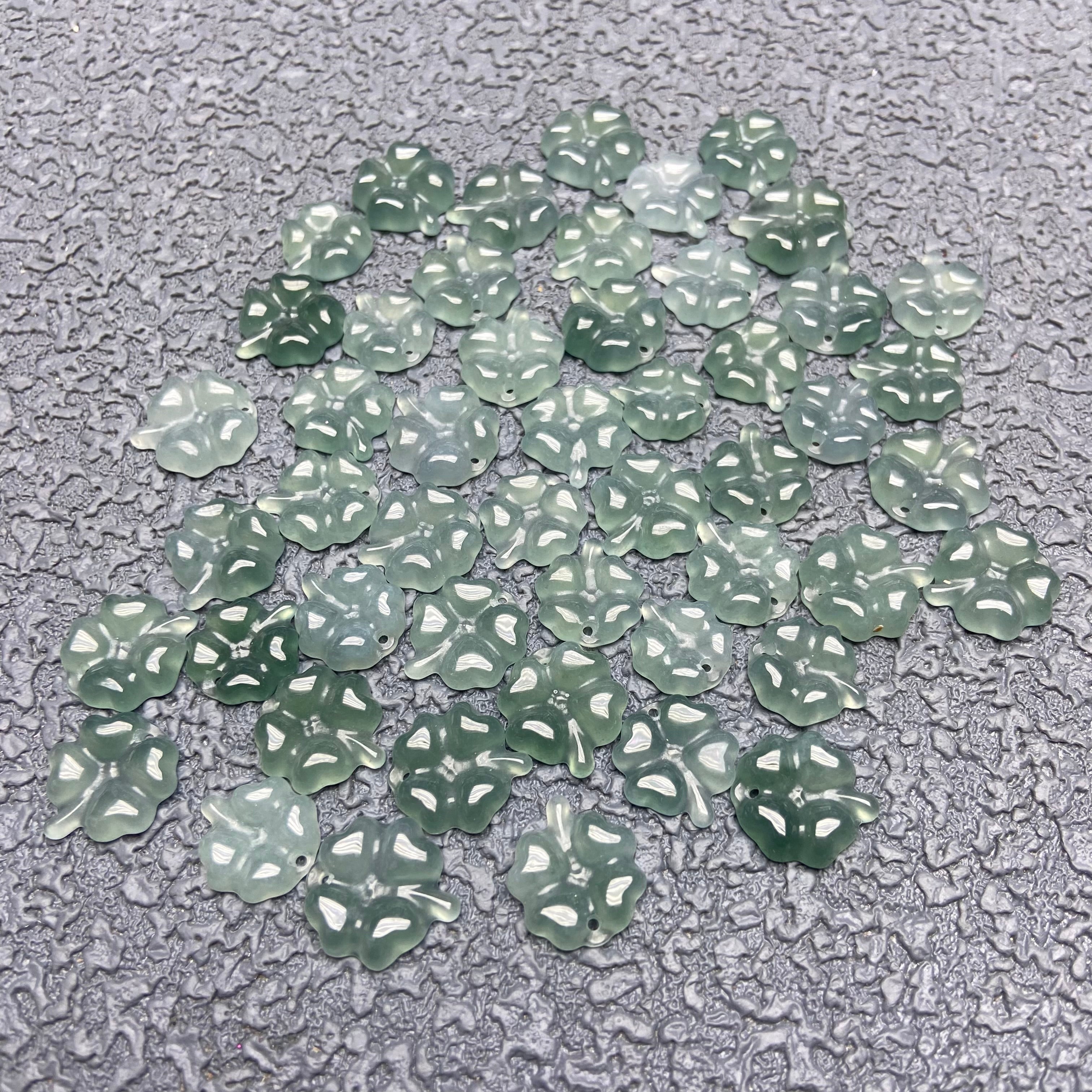 Burma jade clover charm