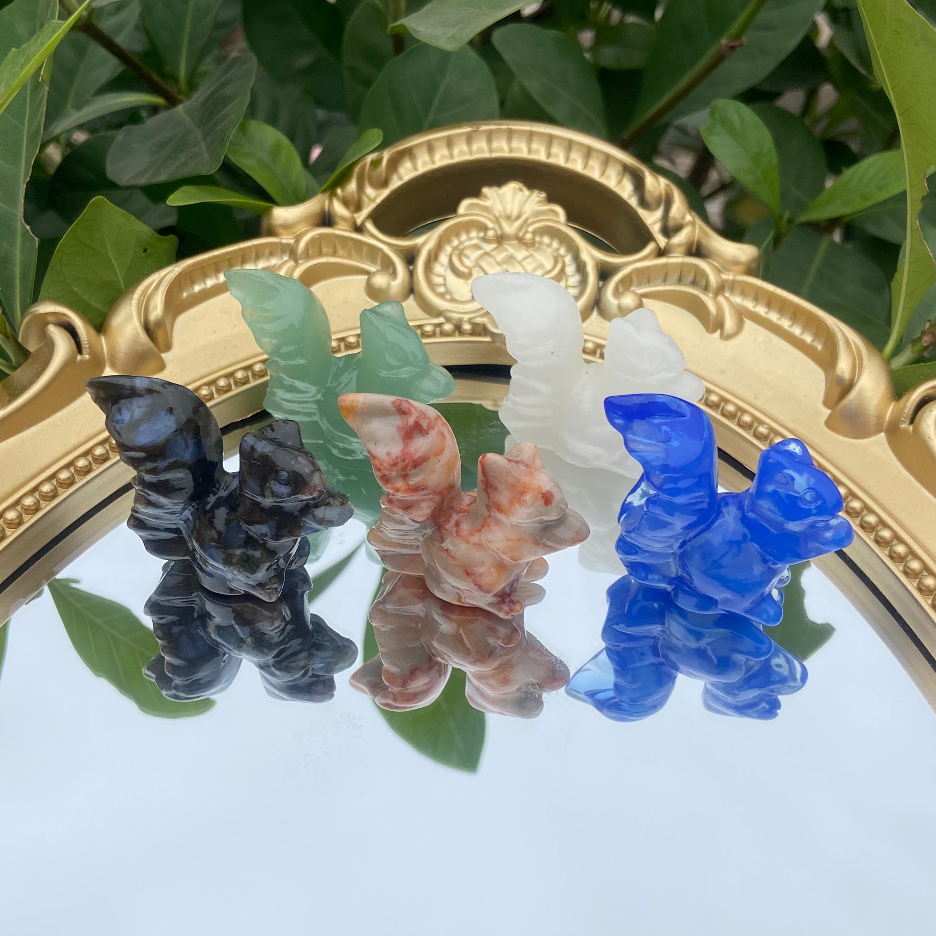 Natural Crystal Squirrel Figurine - 3cm Mini Carved Squirrel Statue, Handcrafted Crystal Animal Decoration