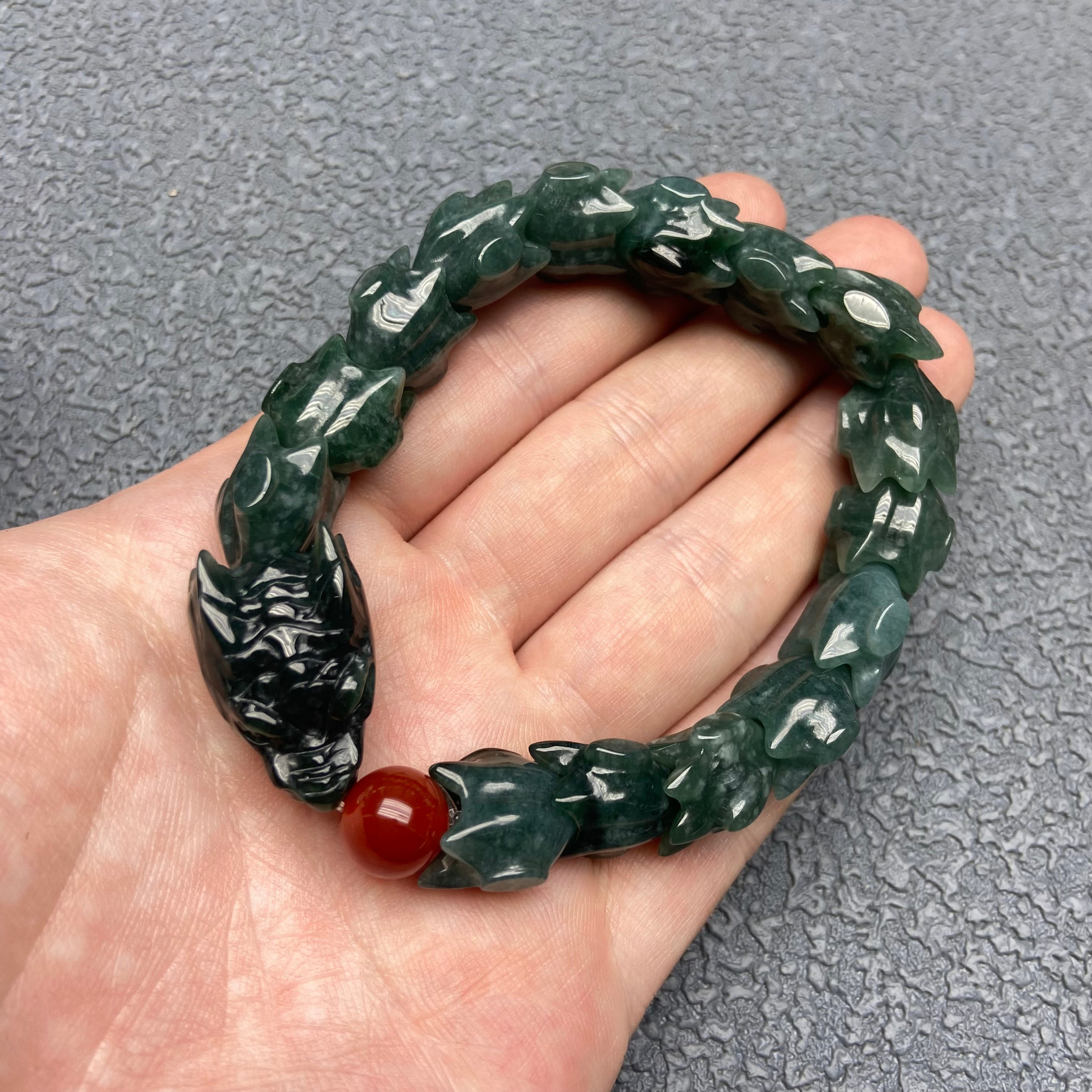Burma jade dragon bracelet