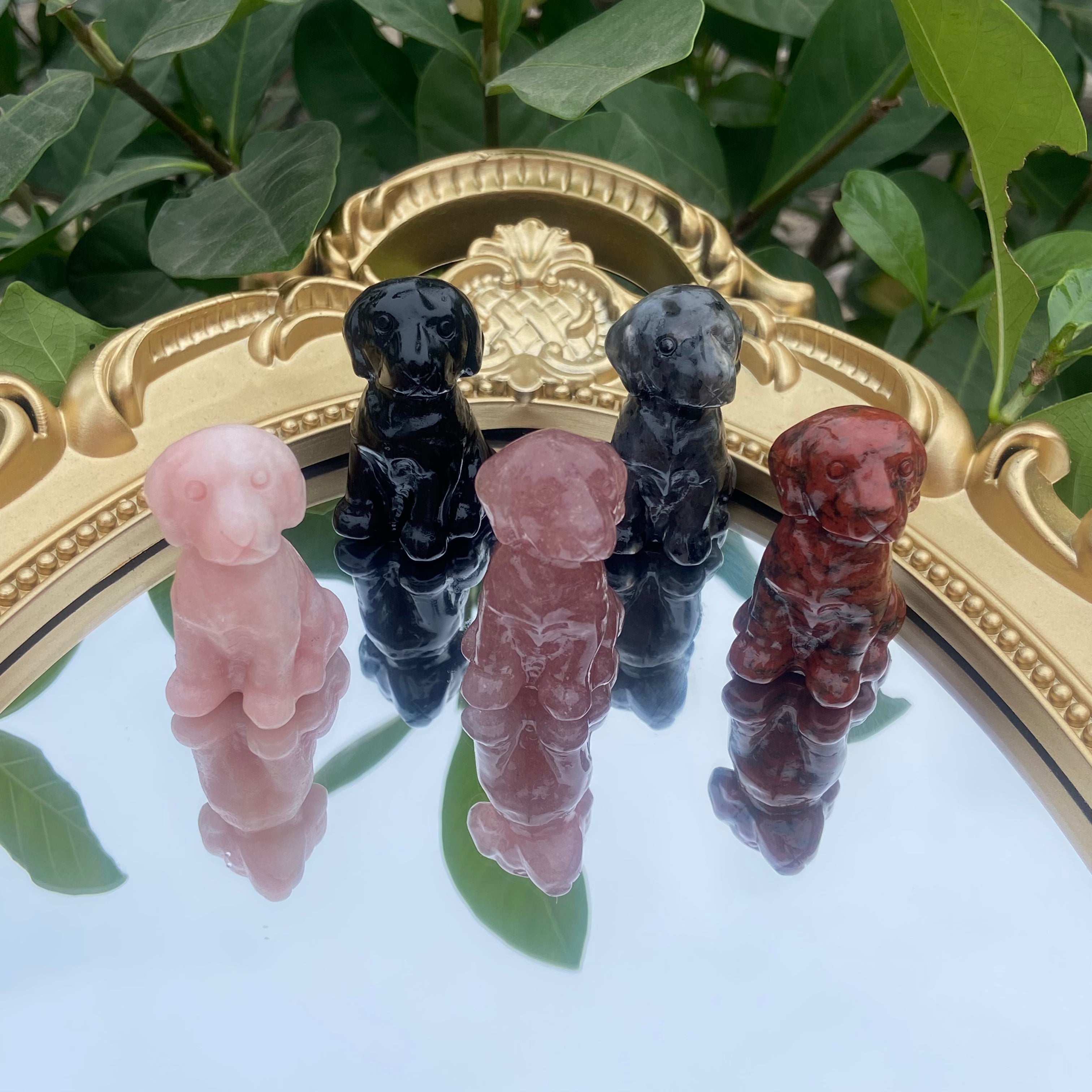 Petite 3cm Dog Sculptures - Various Materials, Adorable Desk Decor