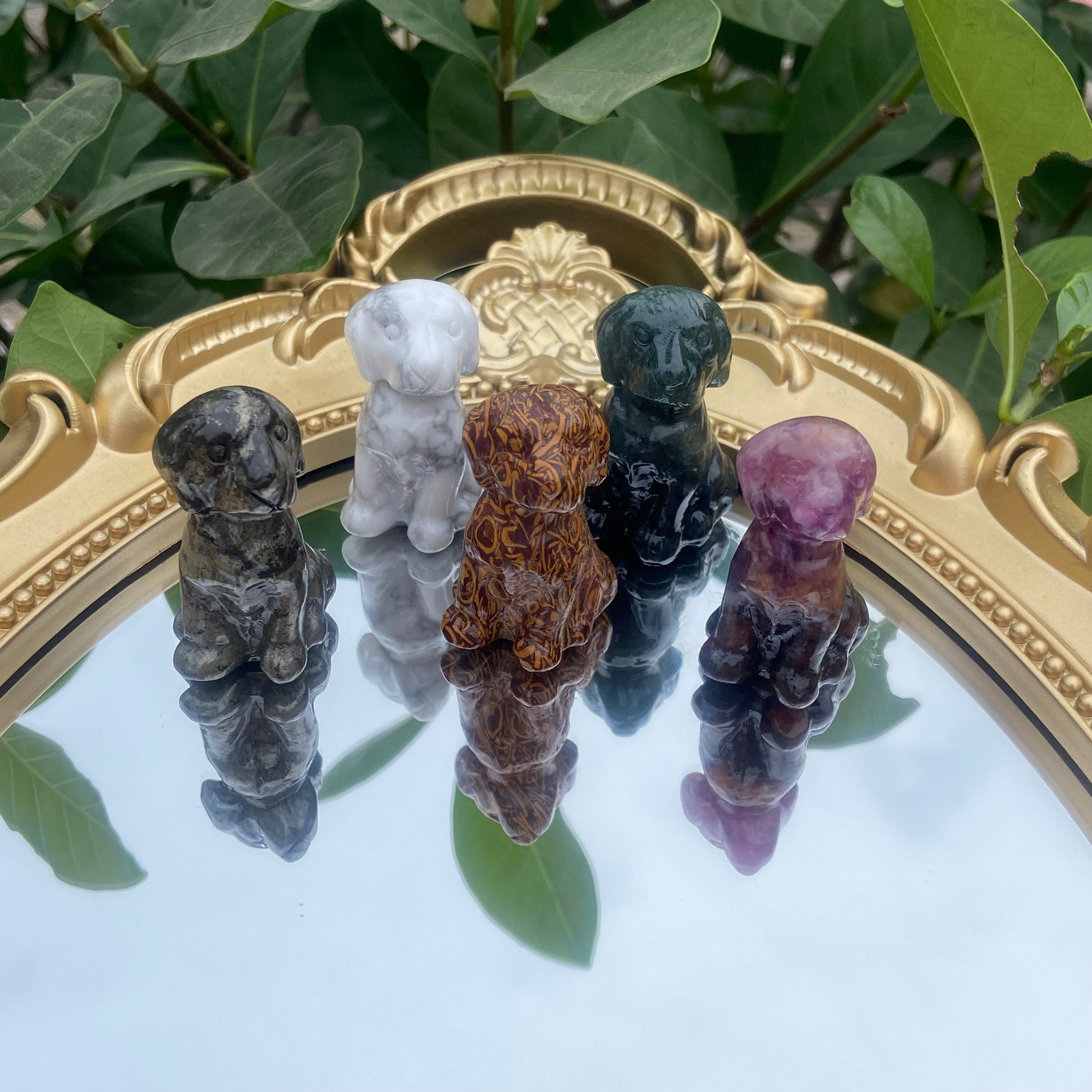 Petite 3cm Dog Sculptures - Various Materials, Adorable Desk Decor