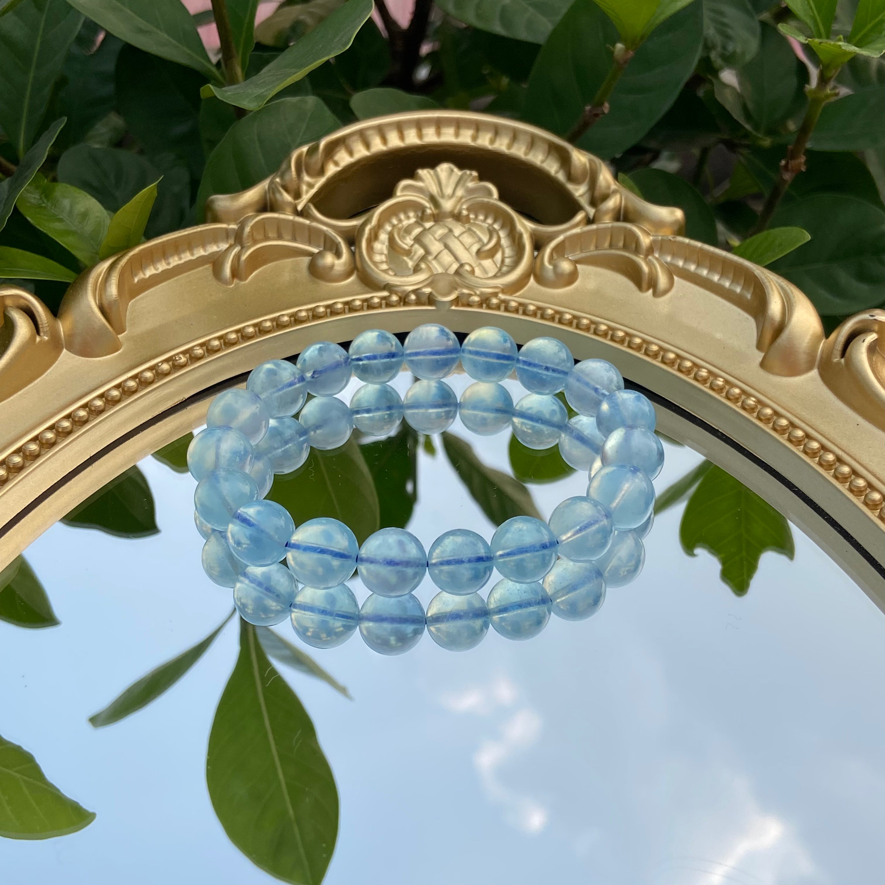 Crystal-Clear Aquamarine Bracelet - Highly Transparent Gemstone Bracelet for Daily Wear