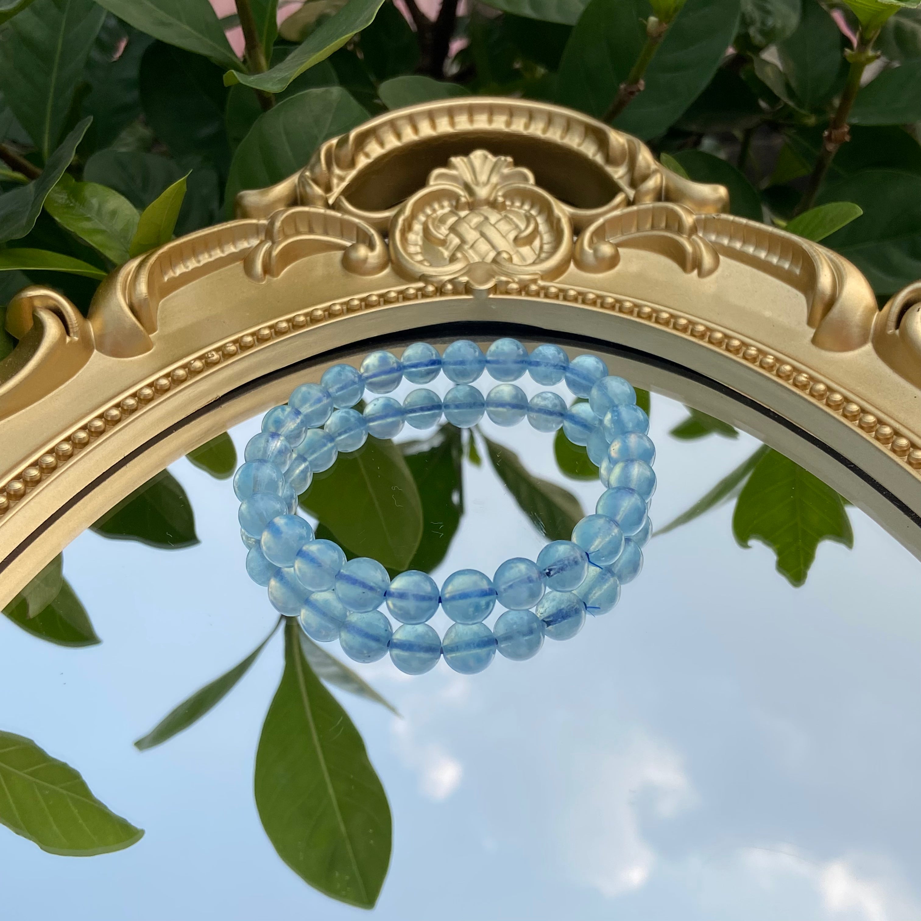 Crystal-Clear Aquamarine Bracelet - Highly Transparent Gemstone Bracelet for Daily Wear