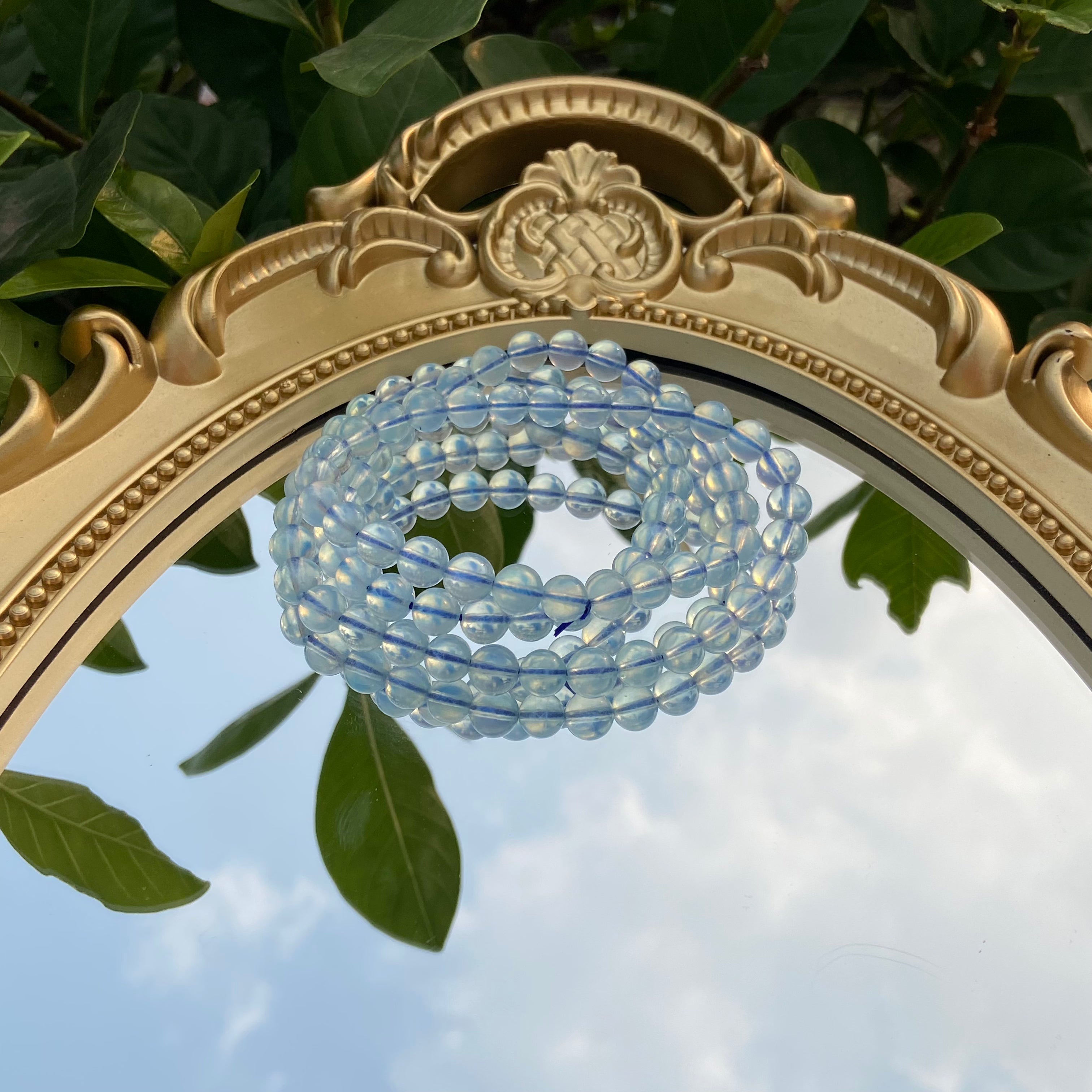 Triple-Wrap Aquamarine Bracelet - Convertible Crystal Necklace, Ice-Clear Transparent Gemstone