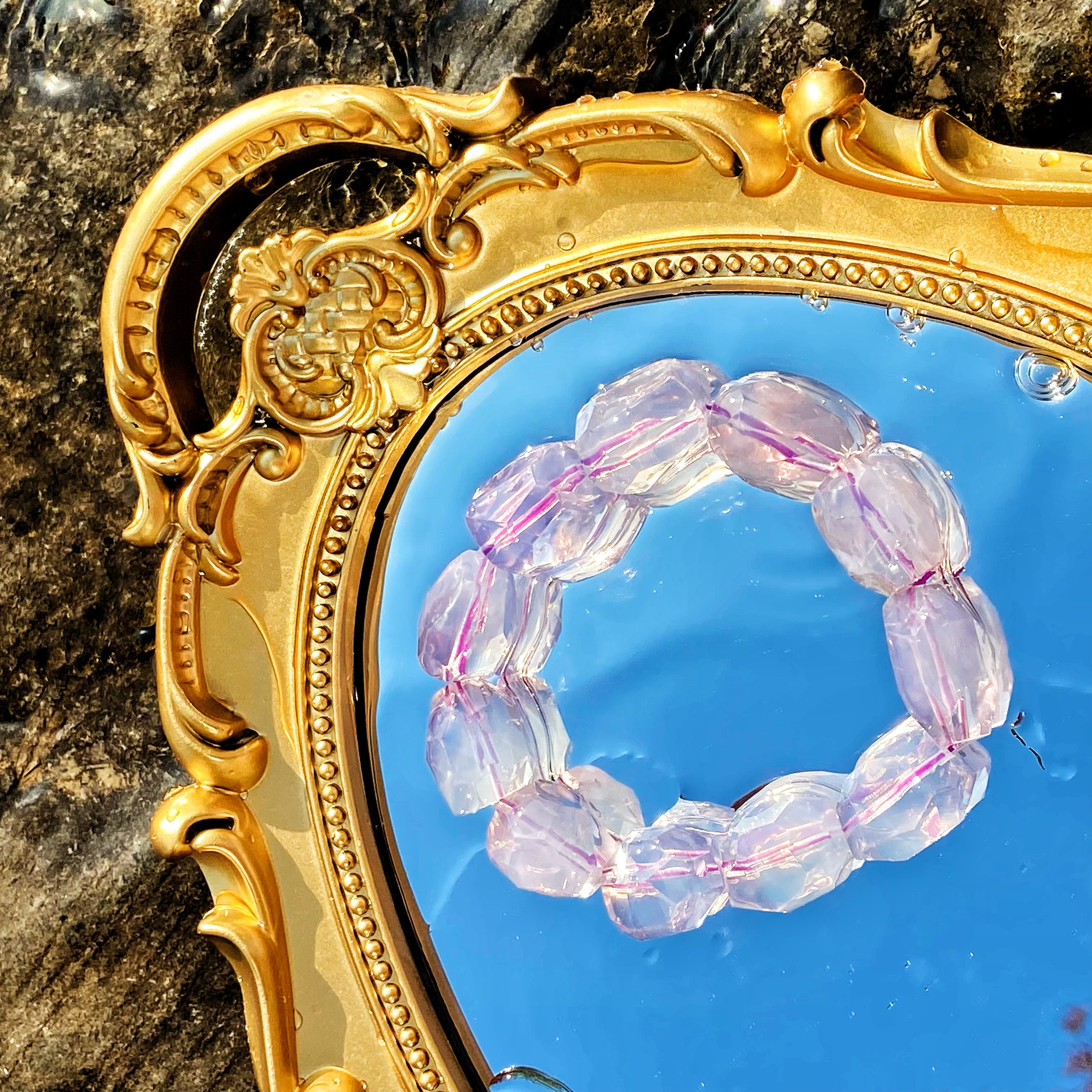 Purple Jade Crystal Bracelet - Natural Gemstone | Elegant Sparkling Jewelry