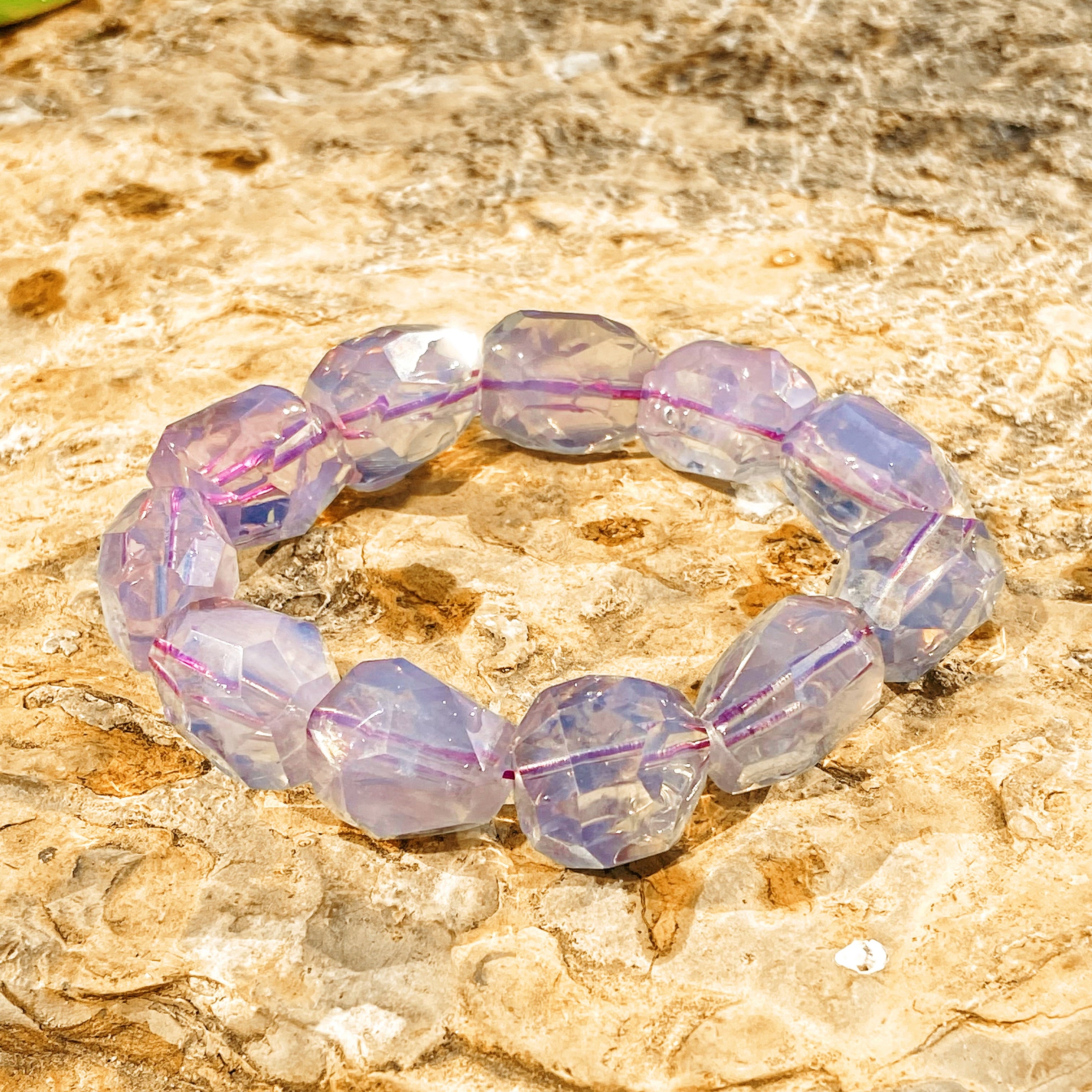 Purple Jade Crystal Bracelet - Natural Gemstone | Elegant Sparkling Jewelry