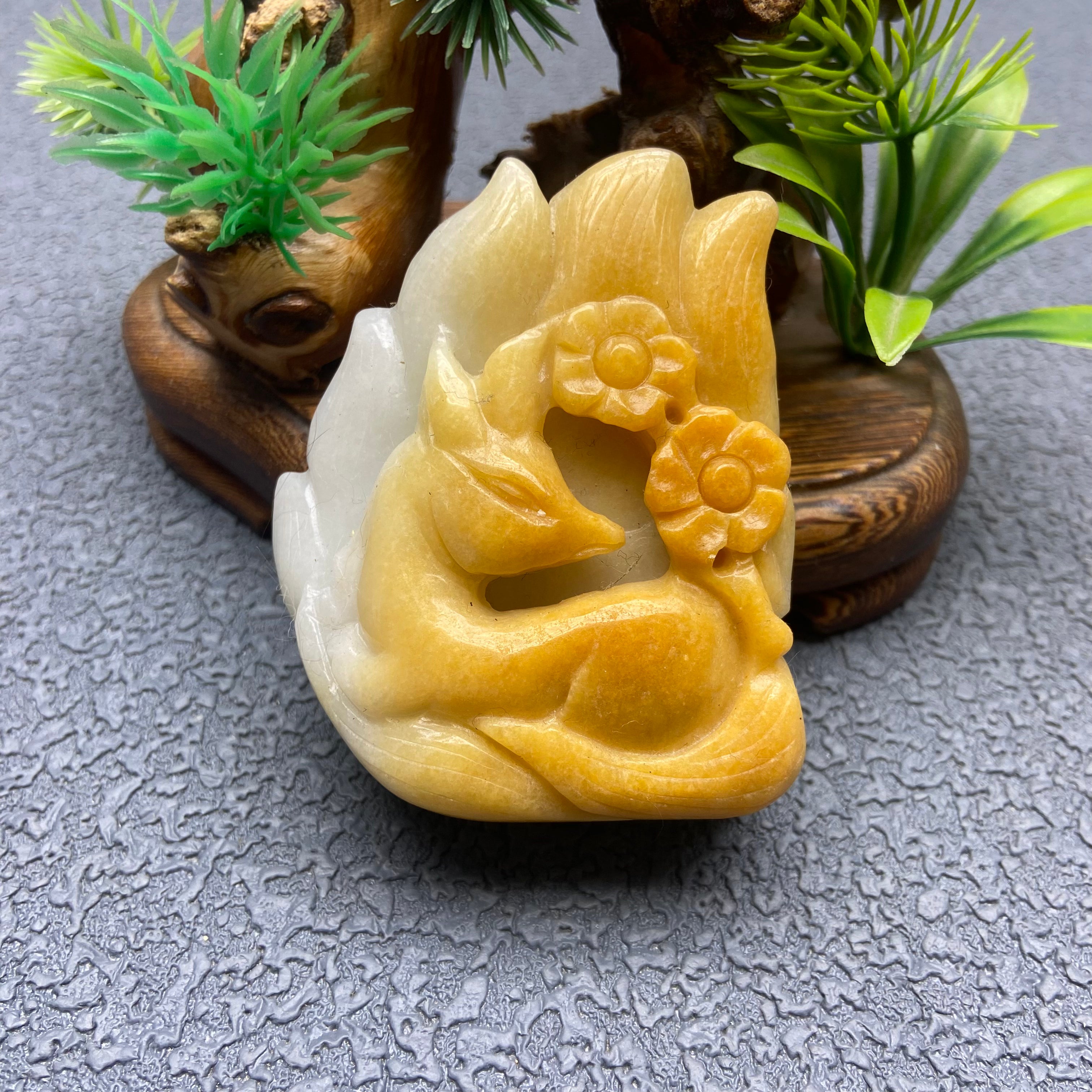 Burma jade 9 tailed fox freeform