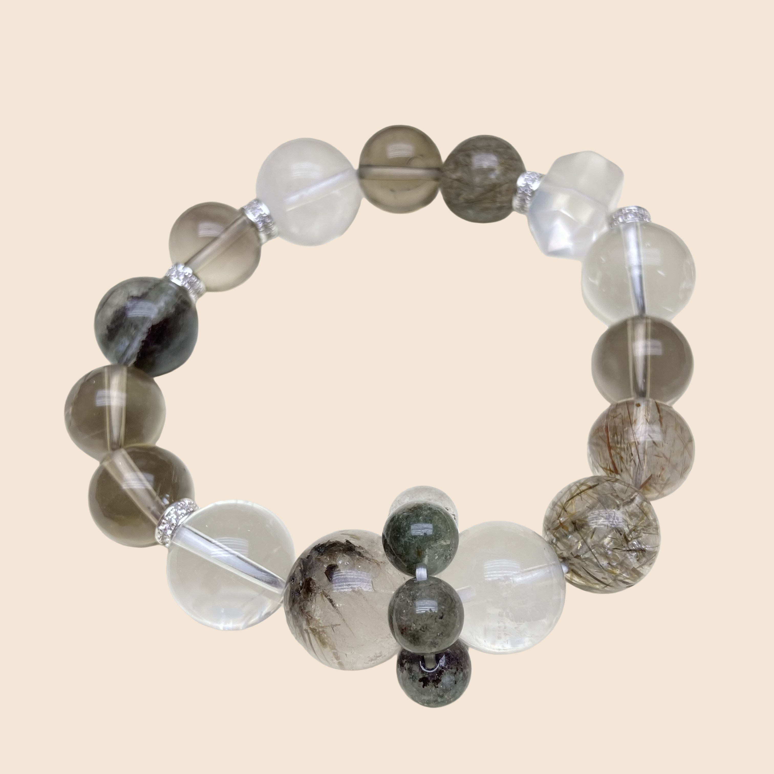 DIY Natural Crystal Bracelet – Wealth & Career Collection | Citrine Golden Rutilated Green Phantom | Money Attraction | One-of-a-Kind + Bulk Replica