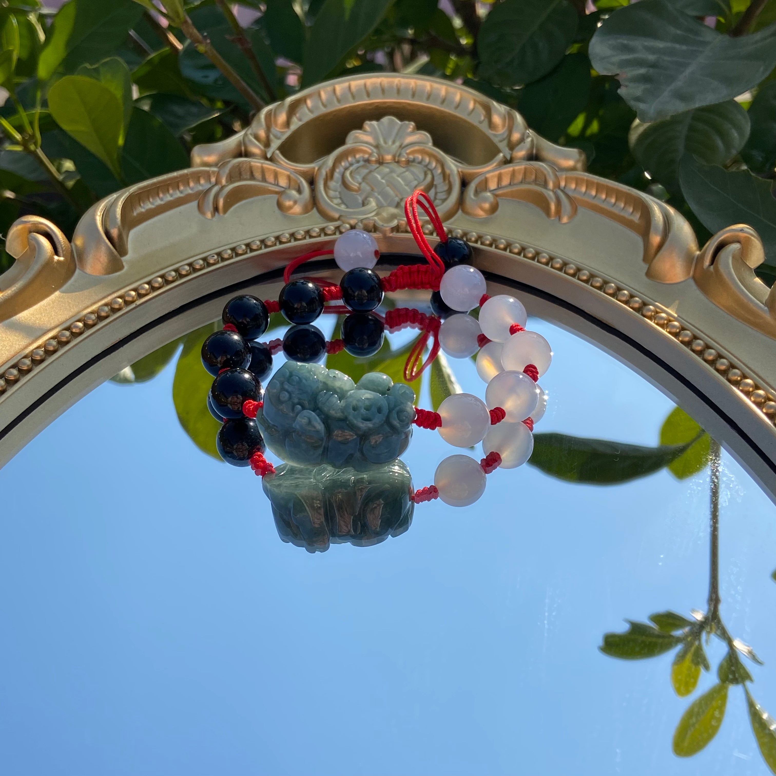 Jade Pixiu Handcrafted Braided Bracelet - Spiritual Feng Shui Accessory for Luck Enhancement