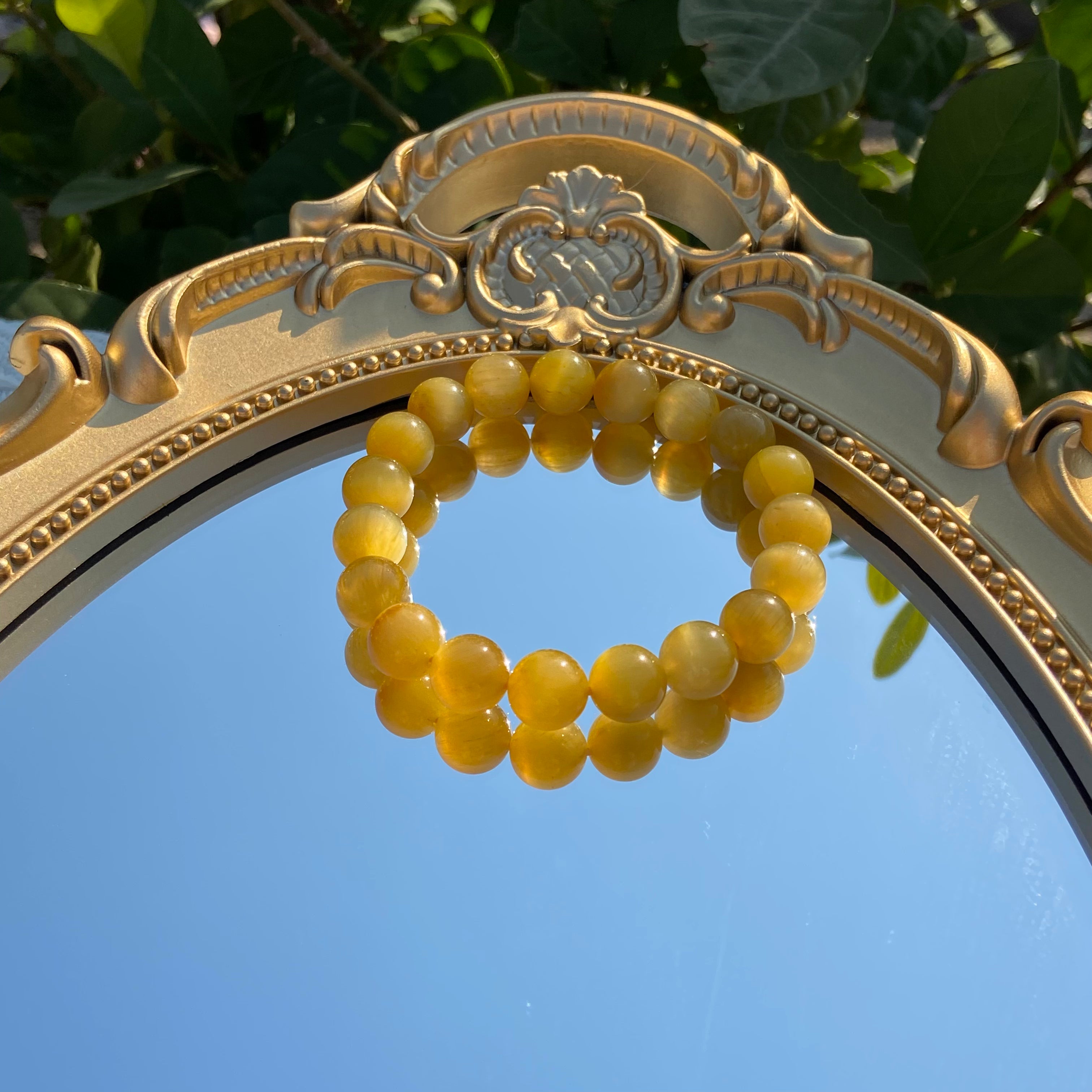 Natural Golden Tiger's Eye Round Bead Bracelet - Courage & Prosperity Crystal Jewelry for Men & Women