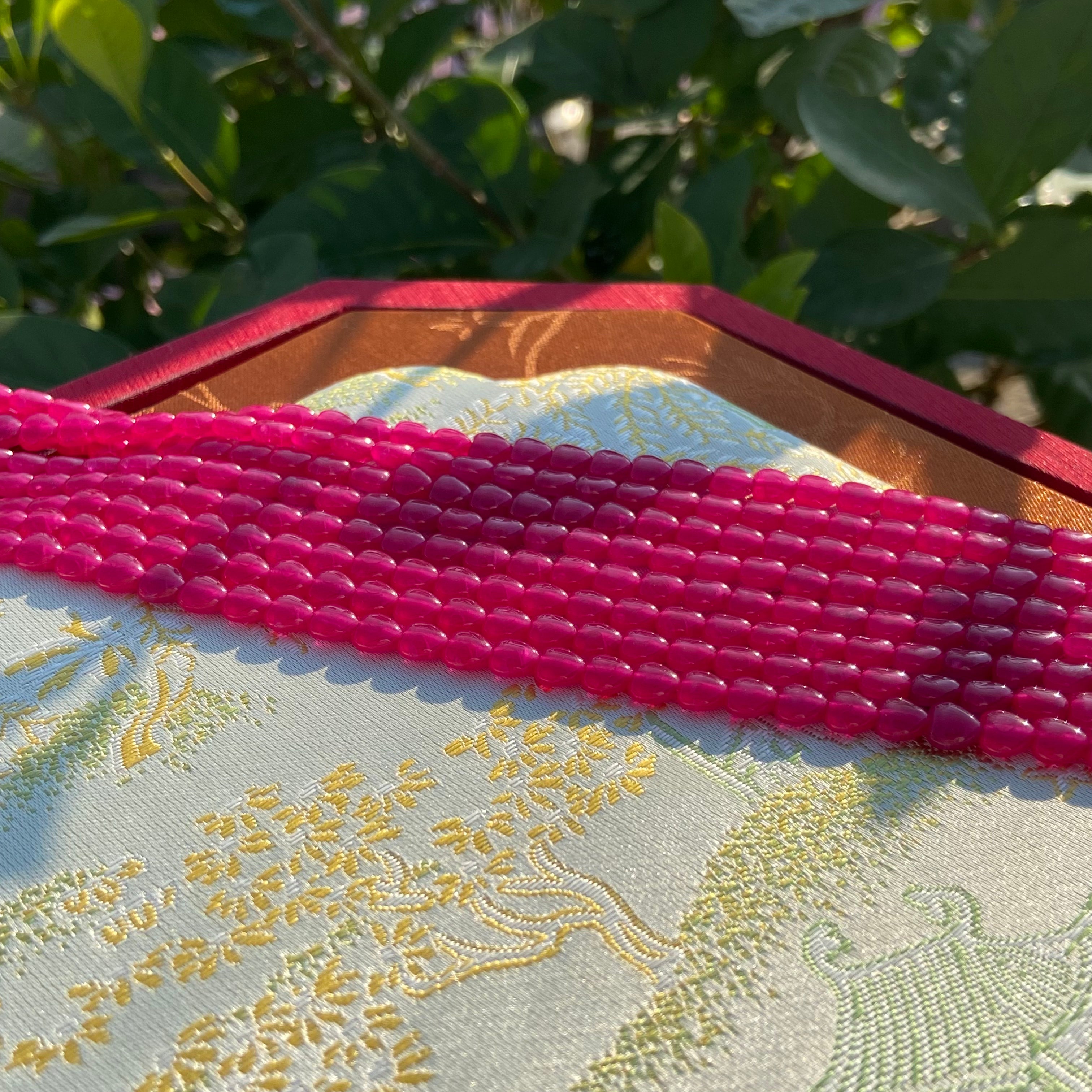 Natural Ruby Heart Semi-Finished Long Strand - Star-Shaped Loose Gemstone Beads for Jewelry Making