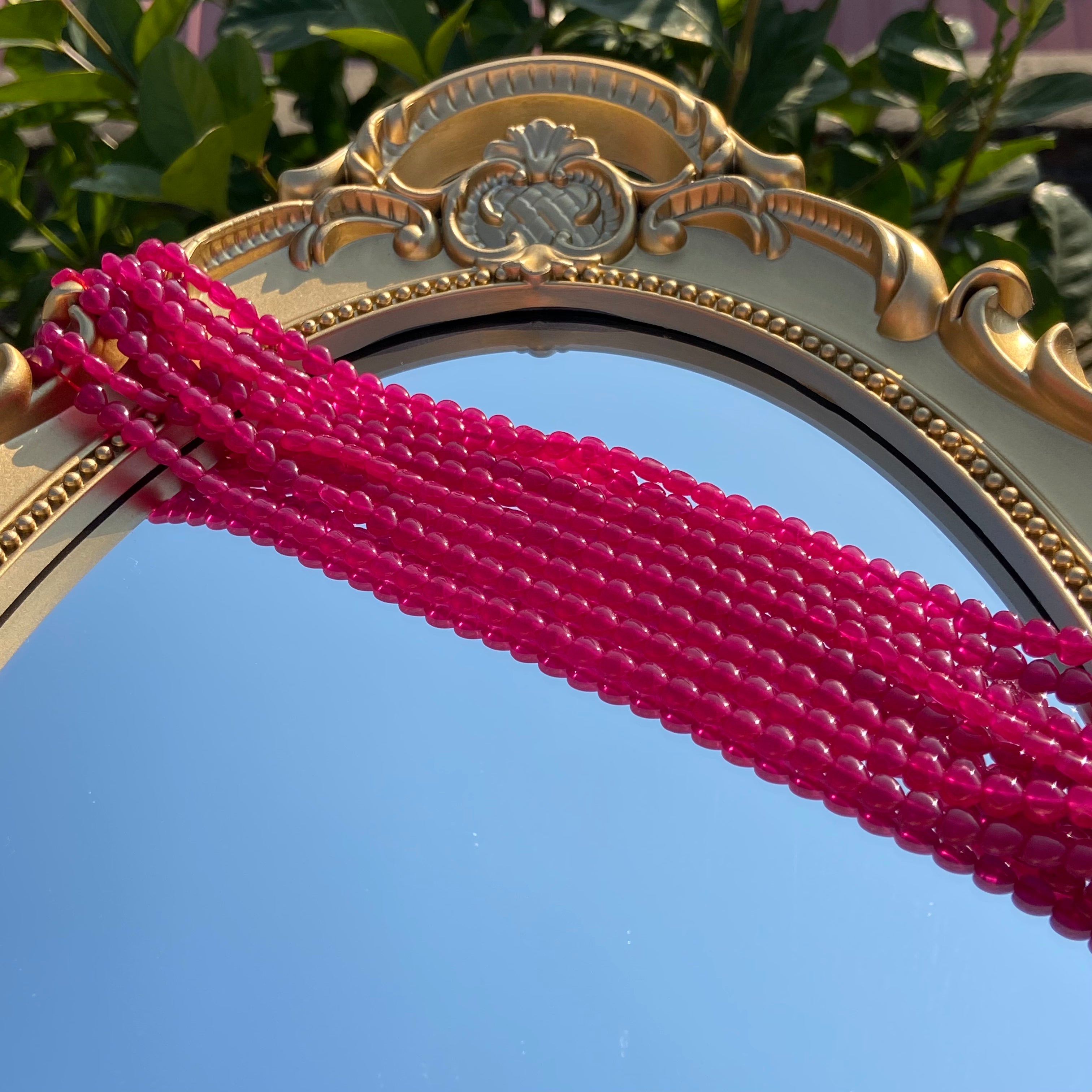 Natural Ruby Heart Semi-Finished Long Strand - Star-Shaped Loose Gemstone Beads for Jewelry Making