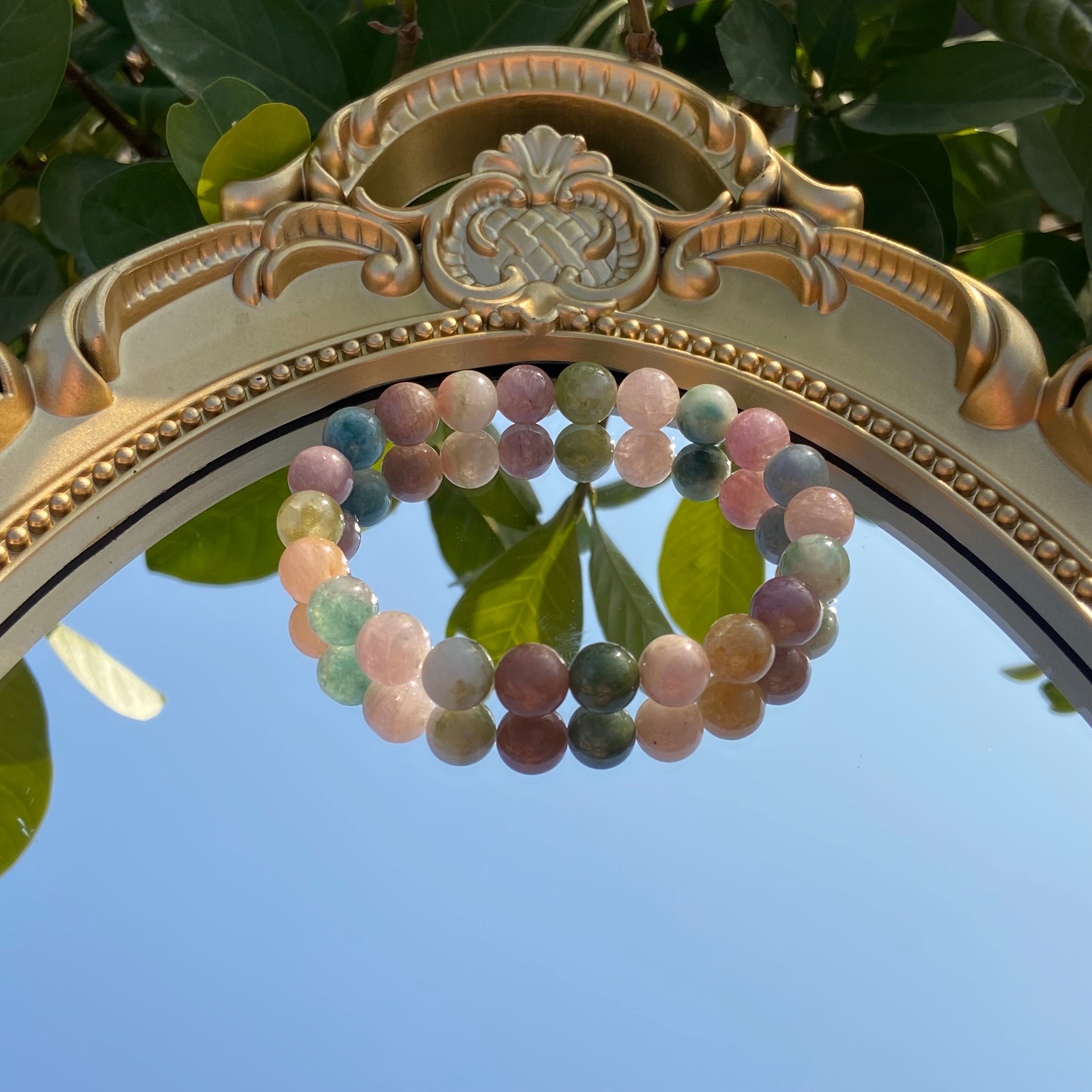 Natural Multi-Color Tourmaline Bracelet - Handcrafted Gemstone Jewelry for Energy Balance & Daily Elegance